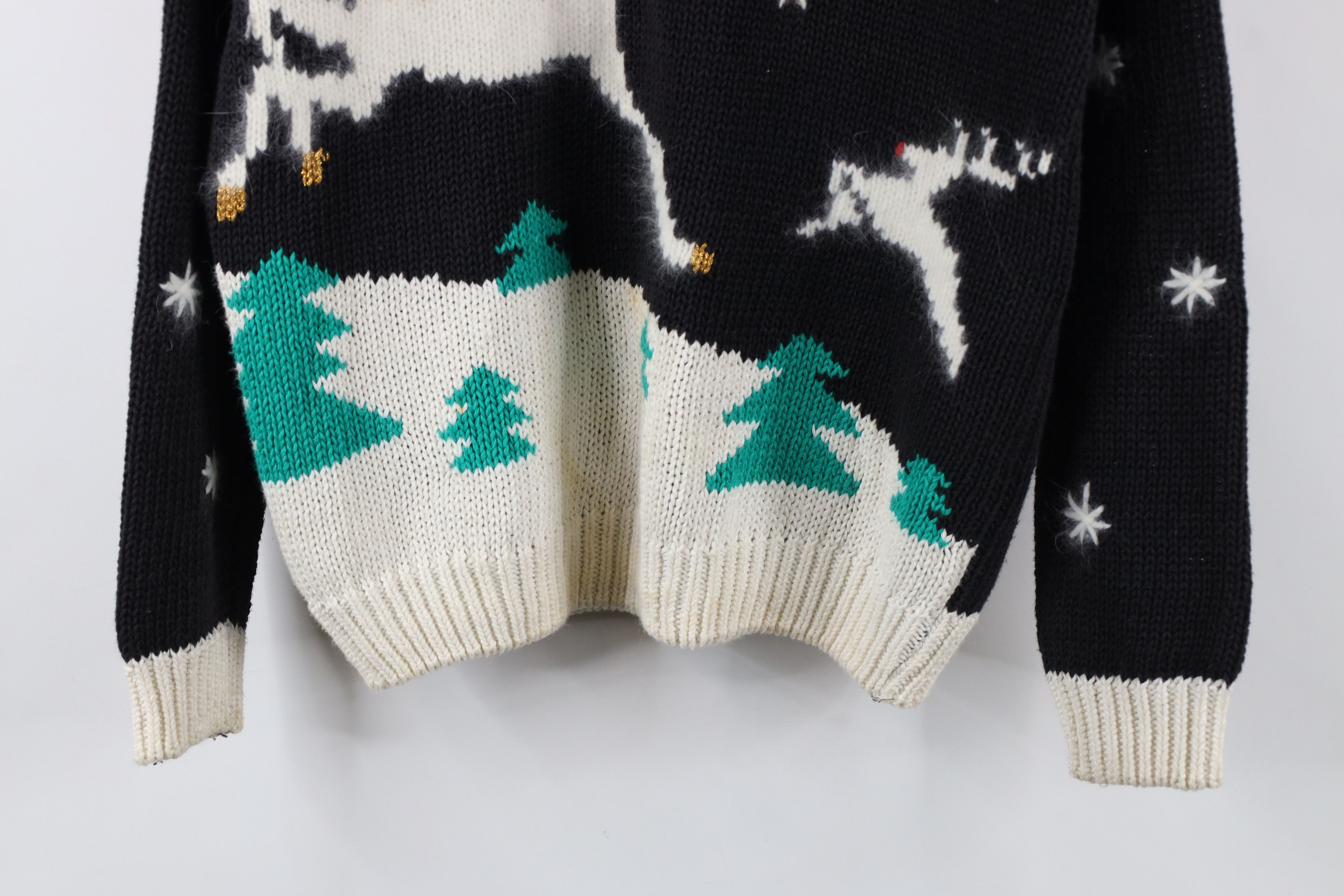 Vintage Vintage 90s Streetwear Christmas Reindeer Knit Sweater Size M / US 6-8 / IT 42-44 - 3 Thumbnail