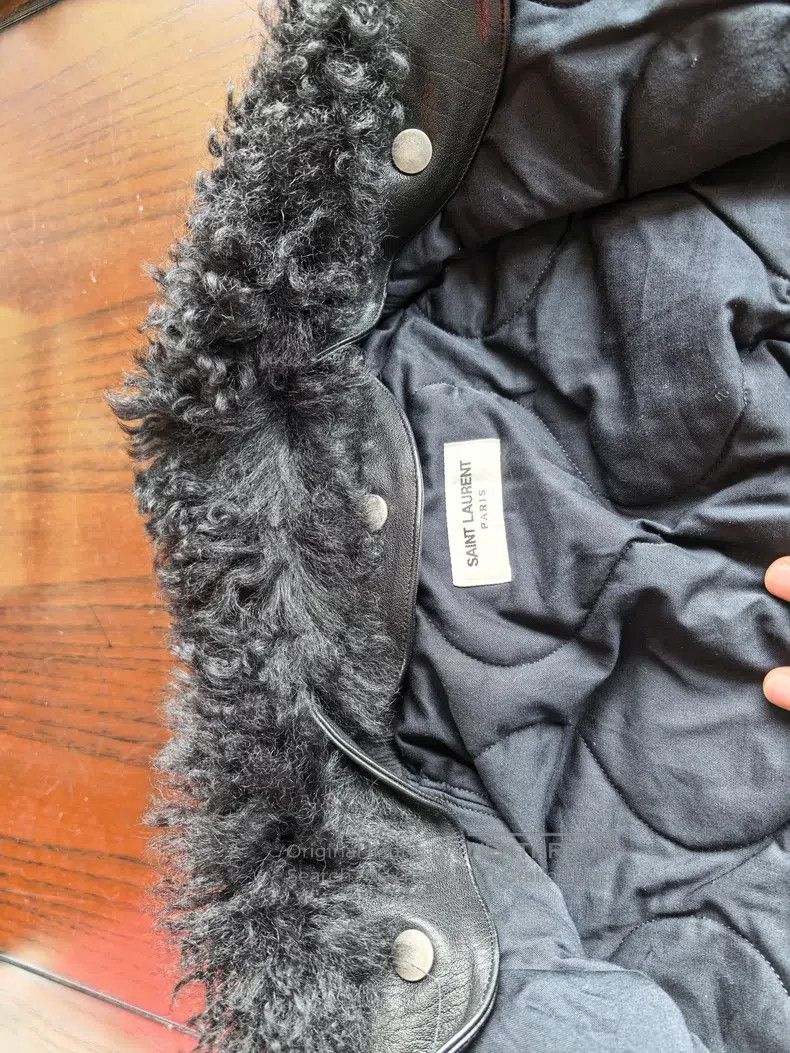 Saint Laurent Paris Saint Laurent Paris Leather Pilot Jacket with Fur Collar i Size US S / EU 44-46 / 1 - 4 Thumbnail