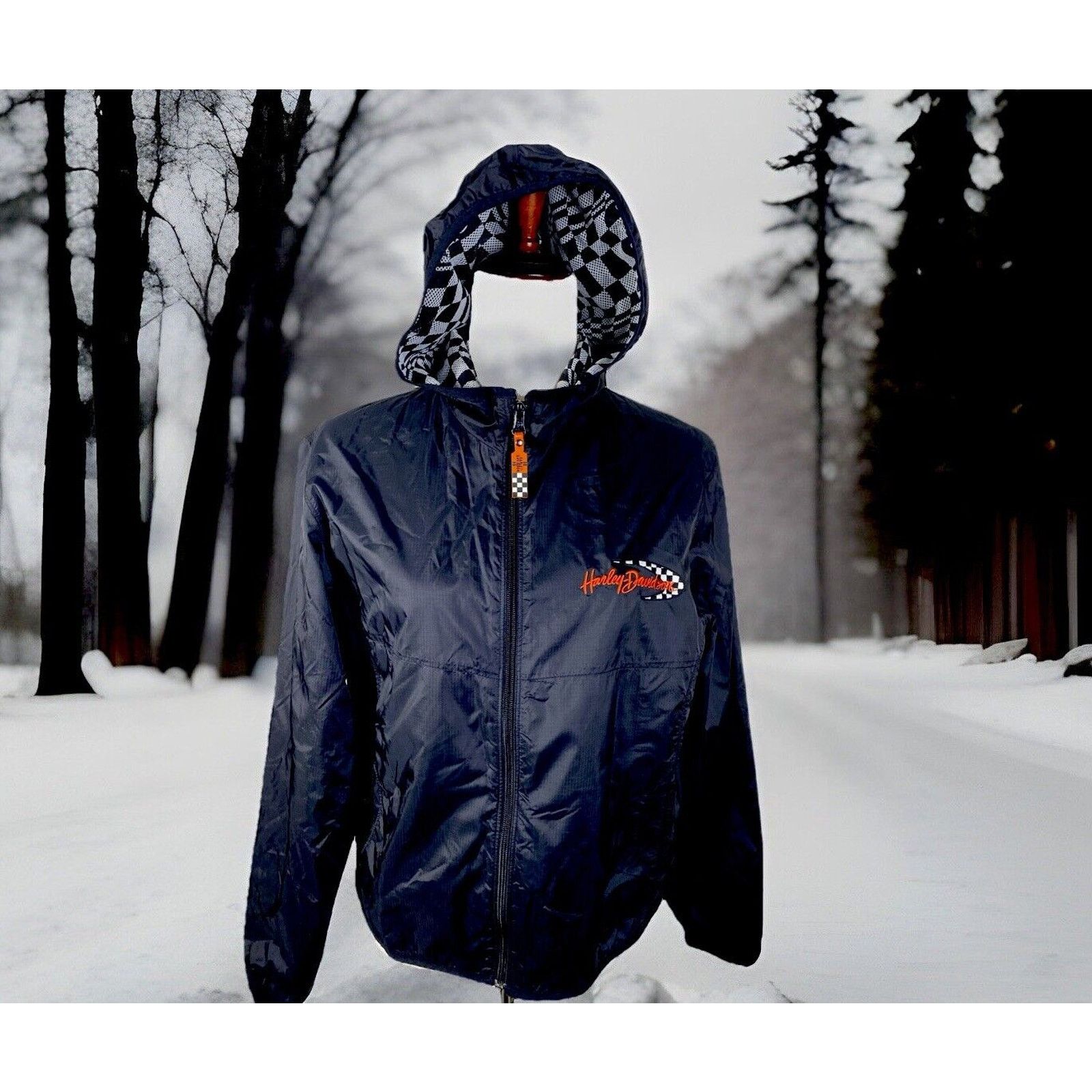 Harley Davidson Harley Davidson Full Zip Black Hooded Windbreaker Jacket-M Size M / US 6-8 / IT 42-44 - 1 Thumbnail