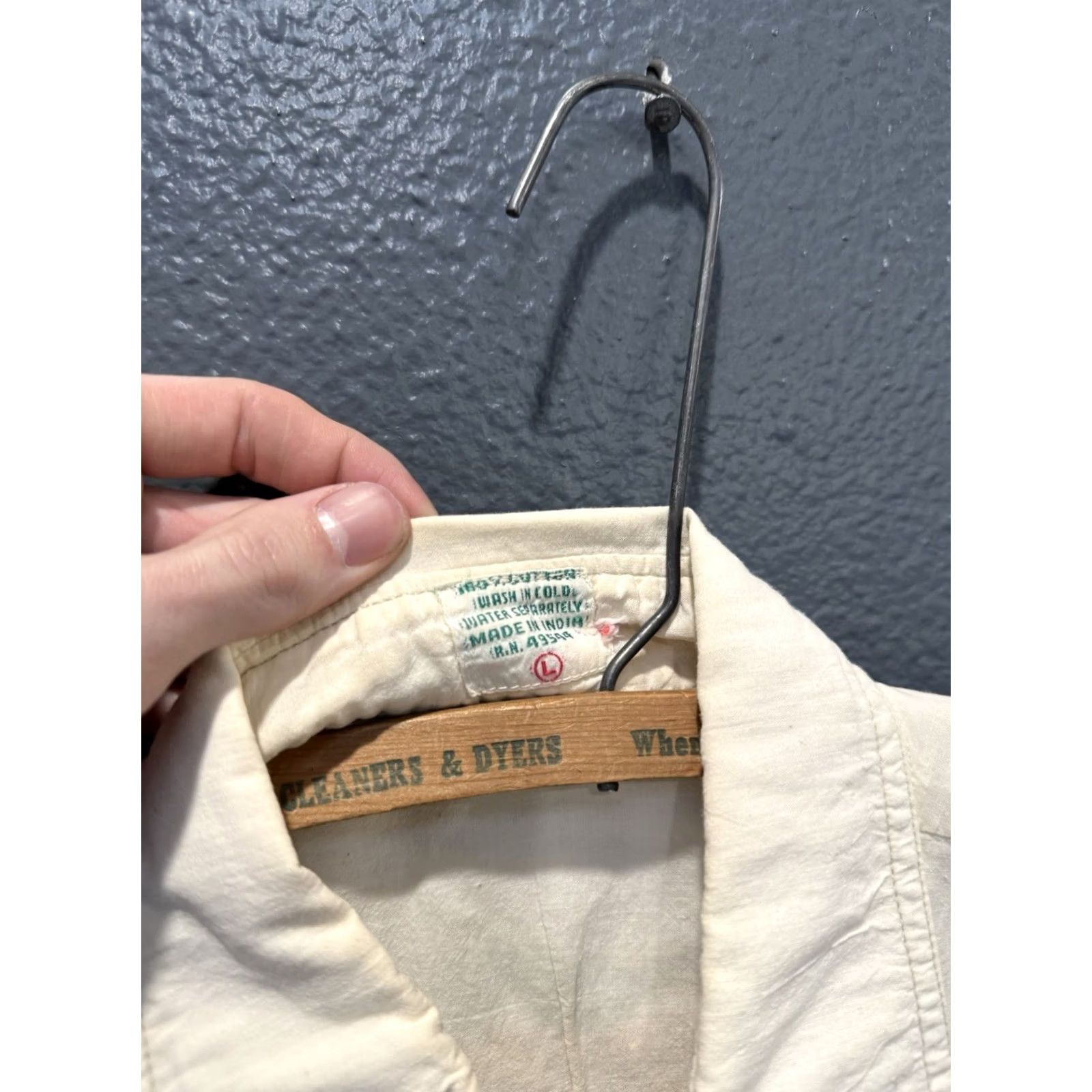 Vintage VINTAGE Hand Made Cotton Chambray Button Up Shirt Large 70’s Stitched Size US L / EU 52-54 / 3 - 2 Thumbnail