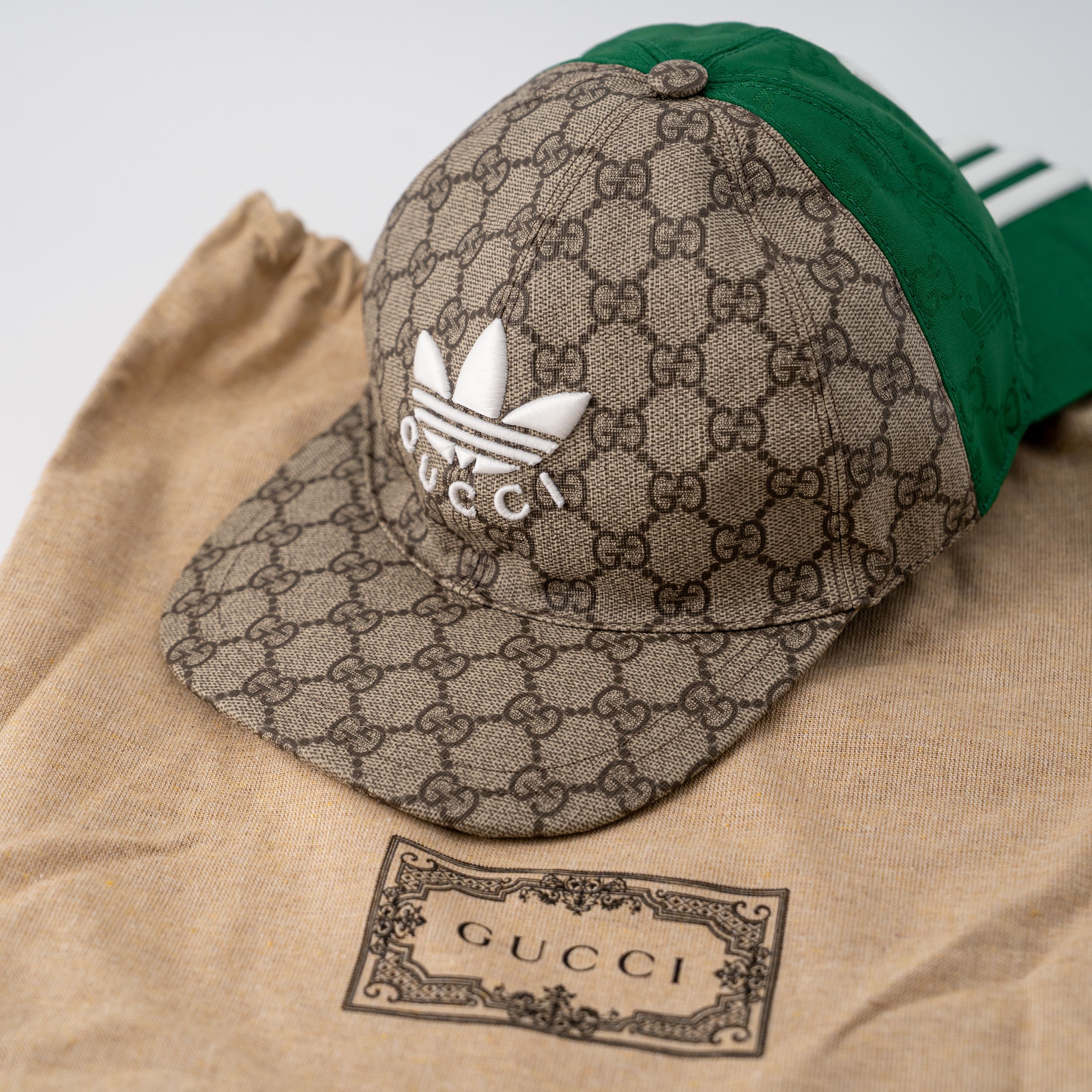 Gucci M - Gucci adidas Green Brown Double Sided Baseball Cap Hat Size ONE SIZE - 9 Thumbnail