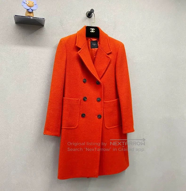 Max Mara Max Mara Orange Double-breasted Coat Size XXS / US 00 / IT 34 - 3 Thumbnail