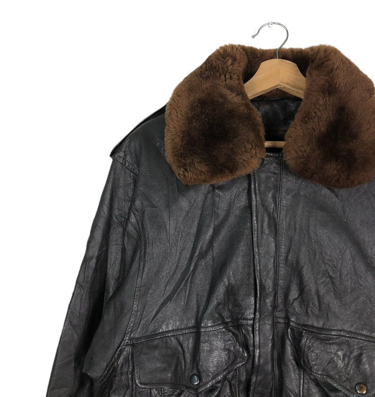 Japanese Brand 🔥VINTAGE BIKER LEATHER JACKET GARGON ISSEY MIYAKE FUR COLLAR Size US M / EU 48-50 / 2 - 6 Thumbnail