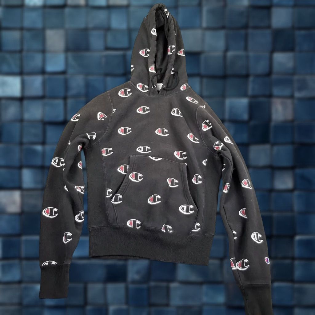 Champion Vintage Champion Reverse Weave Hoodie Men XS Black Sweatshirt C Logo Sweater AOP Brand Champion Short Sleeve? Size US XS / EU 42 / 0 - 1 Thumbnail