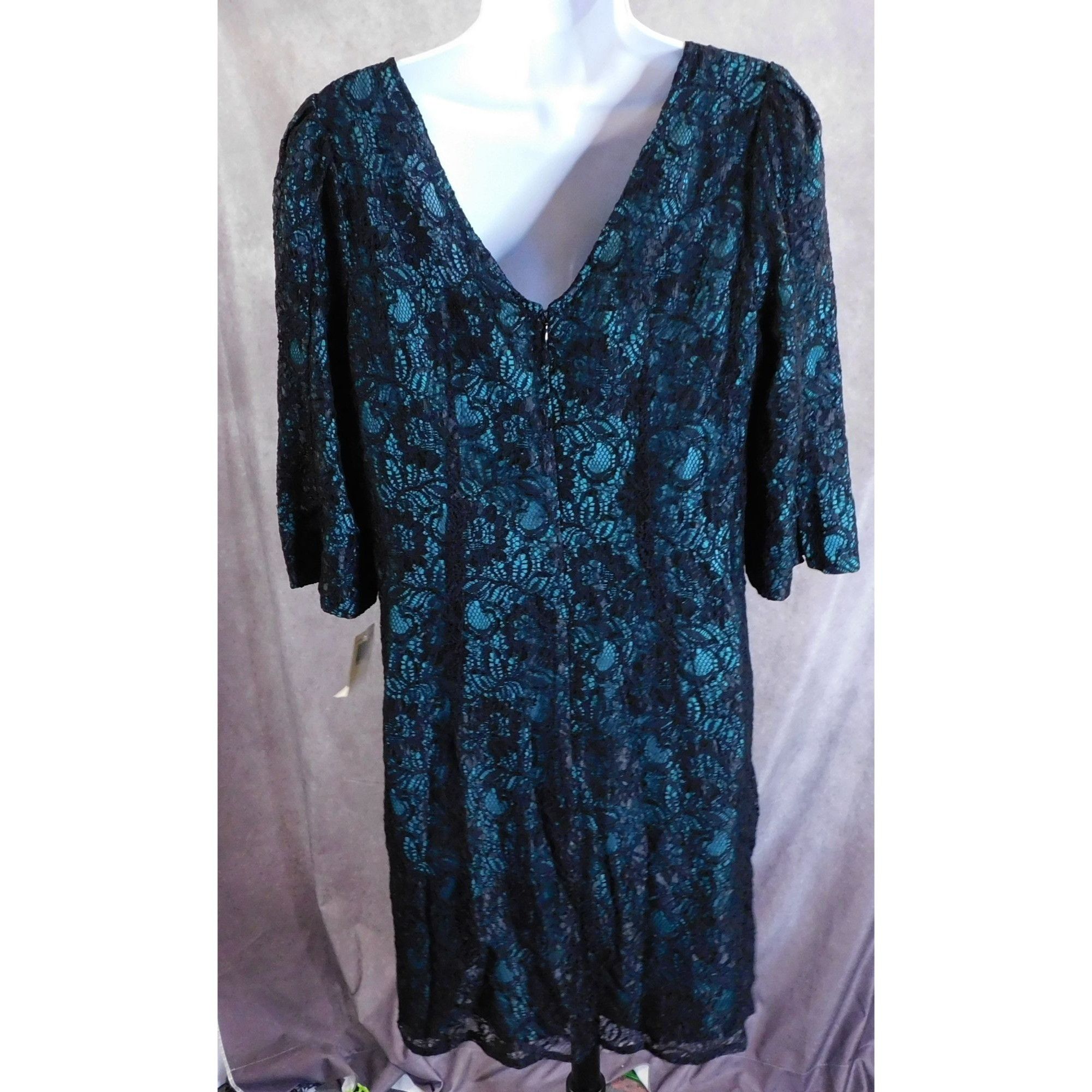 Other Tegan Black And Green Gothic Lace Dress NWT Size L / US 10 / IT 46 - 2 Thumbnail