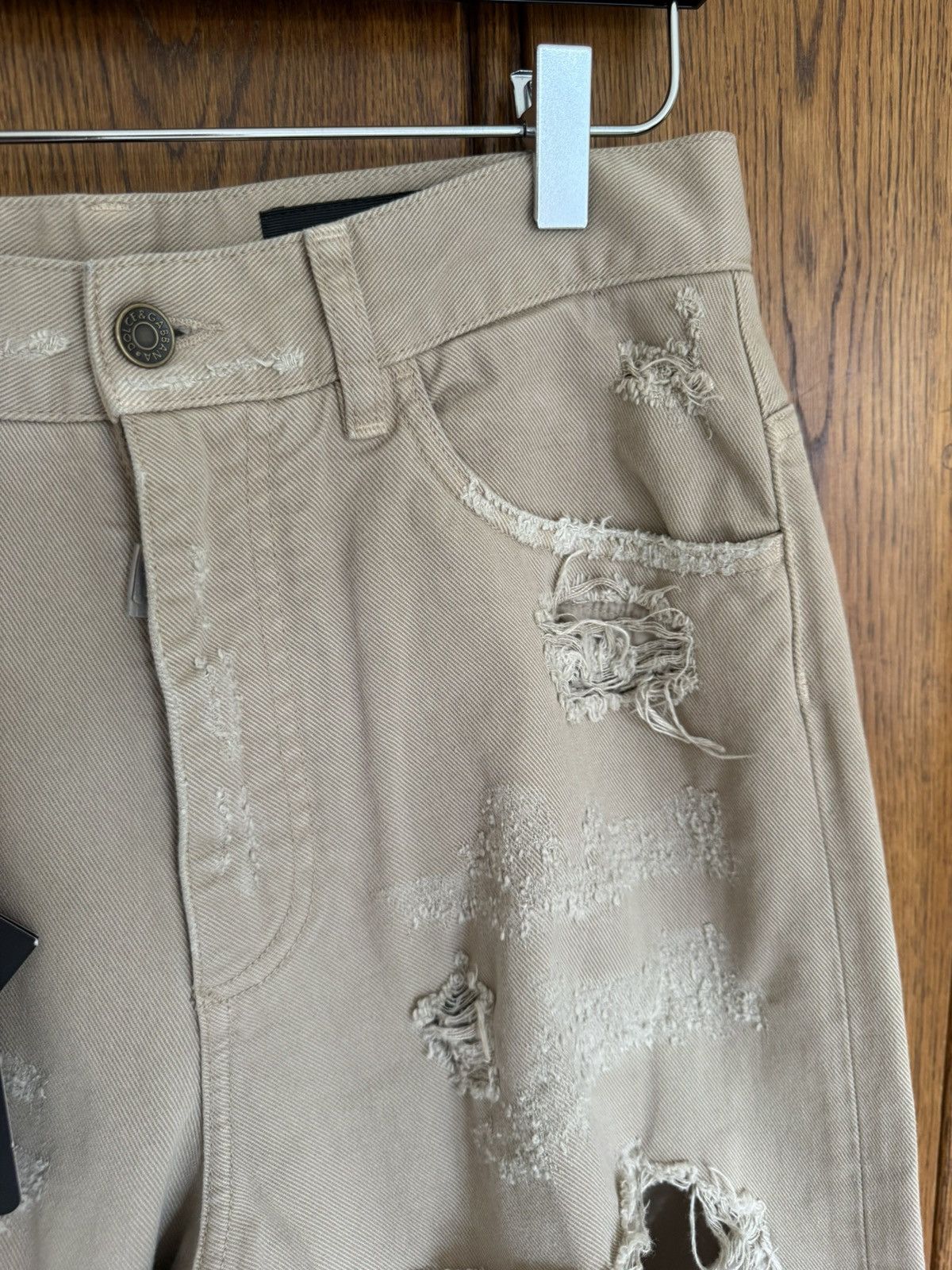 Dolce & Gabbana Dolce & Gabbana D&G destroyed ripped khaki baggy jeans pants Size US 30 / EU 46 - 16 Thumbnail