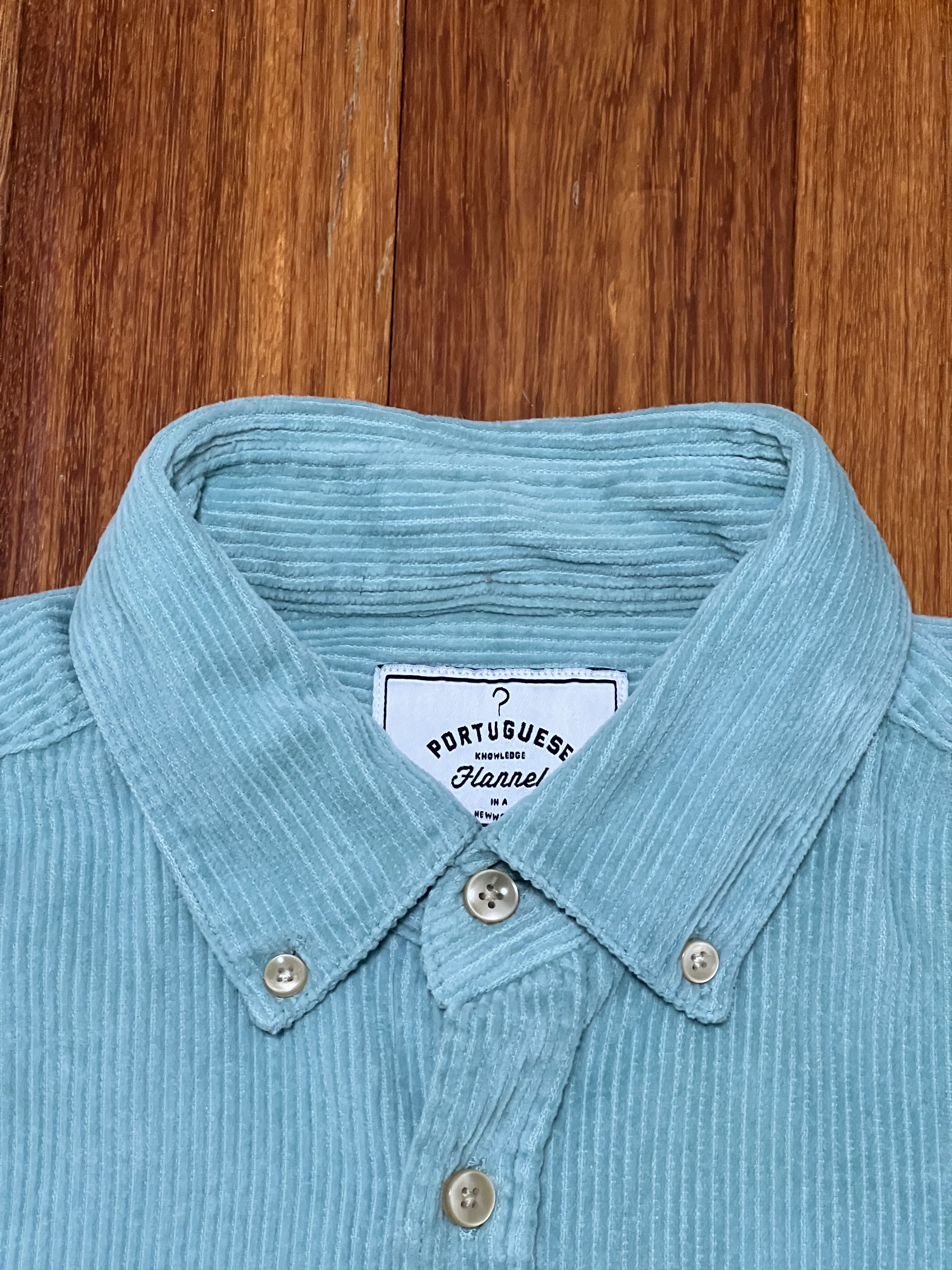 Portuguese Flannel 💚 Portuguese Flannel Lobo Shirt Turquoise Medium NEW Size US M / EU 48-50 / 2 - 8 Thumbnail
