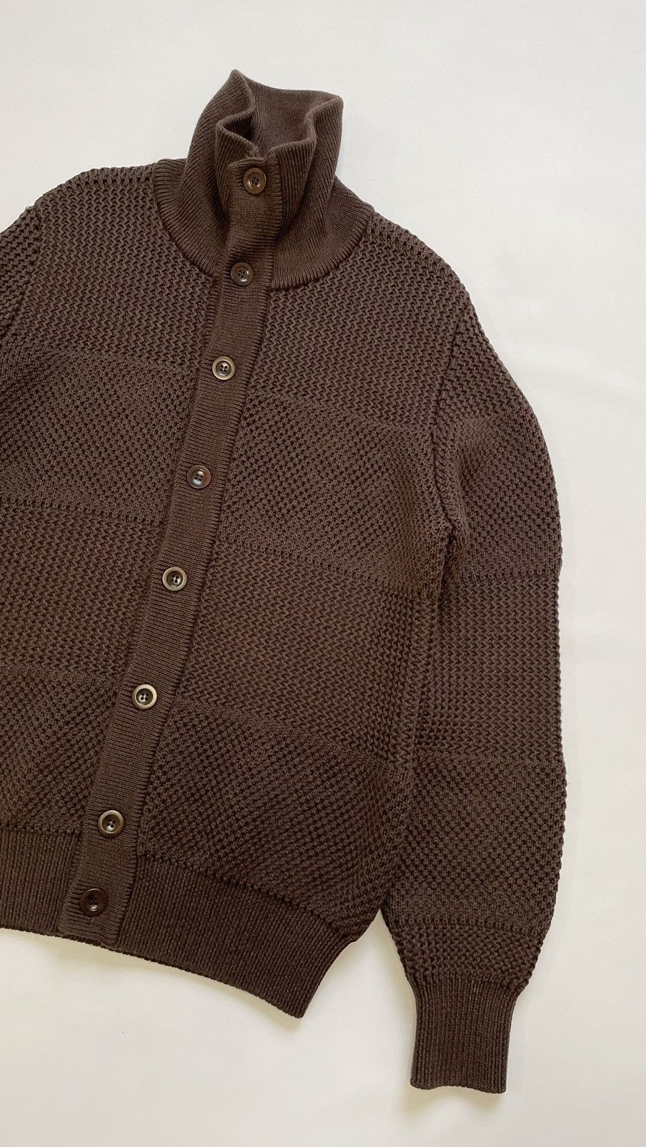 Maison Margiela A/W 09 Chunky Panelled Brown Knit Sweater Size US L / EU 52-54 / 3 - 6 Thumbnail