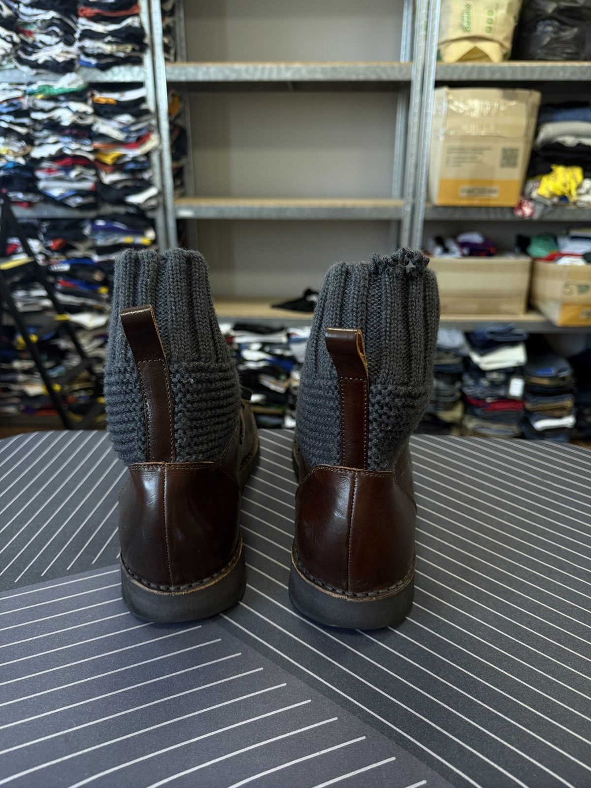 Desigual 🇮🇹 Luis Trenker Hand Made in Italy Leather Knit Hiking Boots Size US 12 / EU 45 - 6 Thumbnail