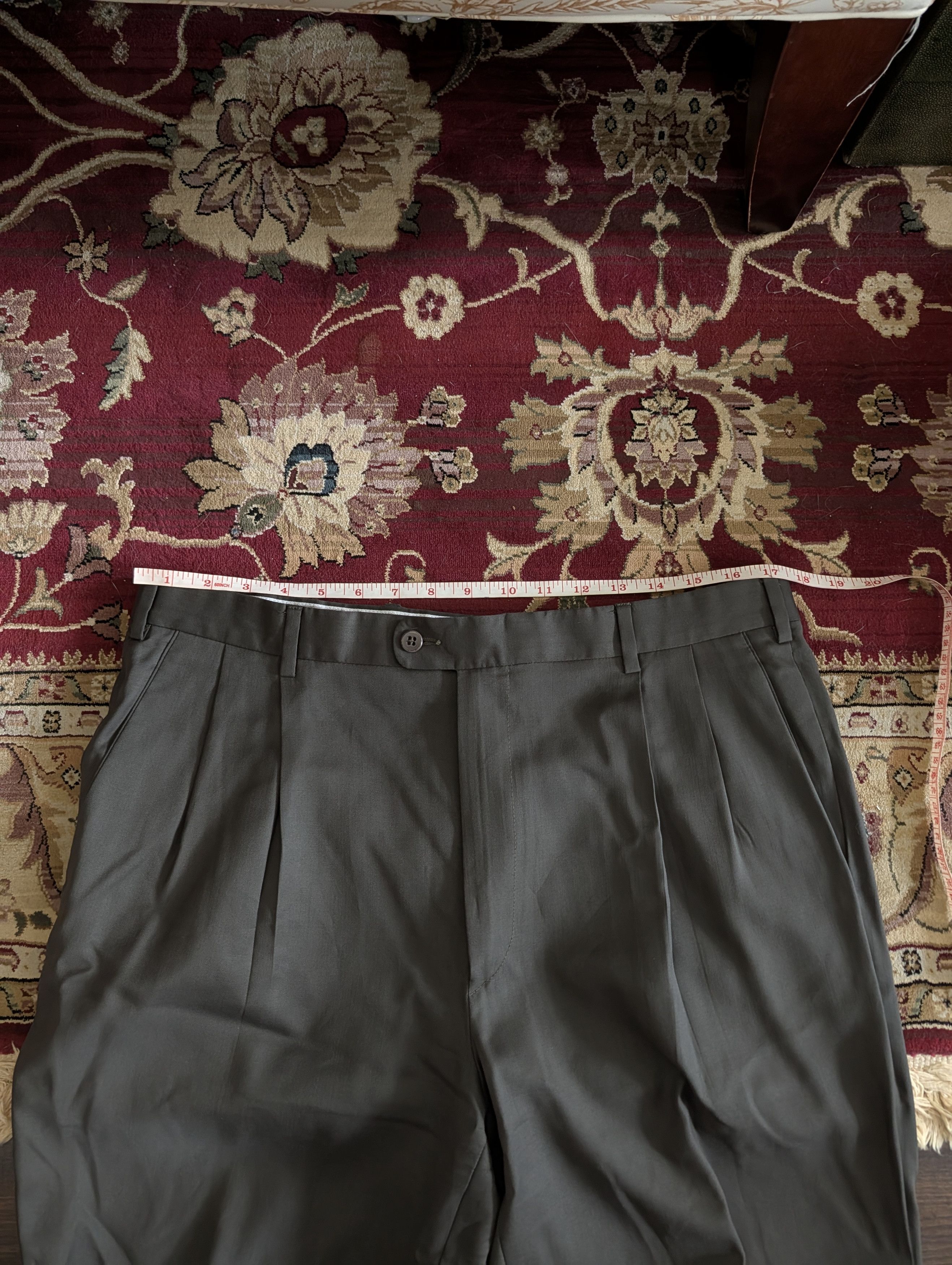Zanella Dark green virgin wool Italian pants for Nordstrom Size US 35 - 14 Thumbnail