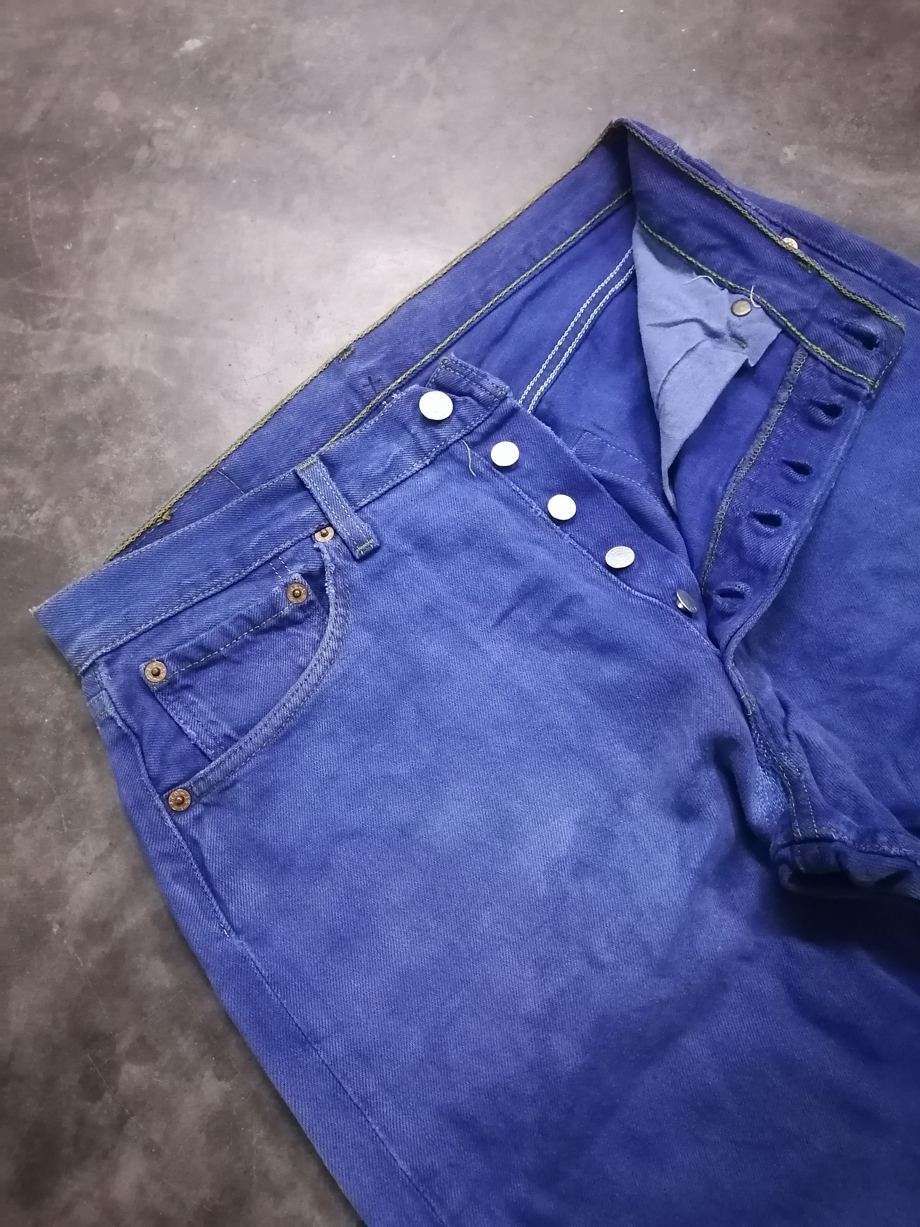 Levi's × Levi's Vintage Clothing Vintage 90s Levi's 501 Dyed Blue Distressed Denim Pants Size US 31 - 4 Thumbnail