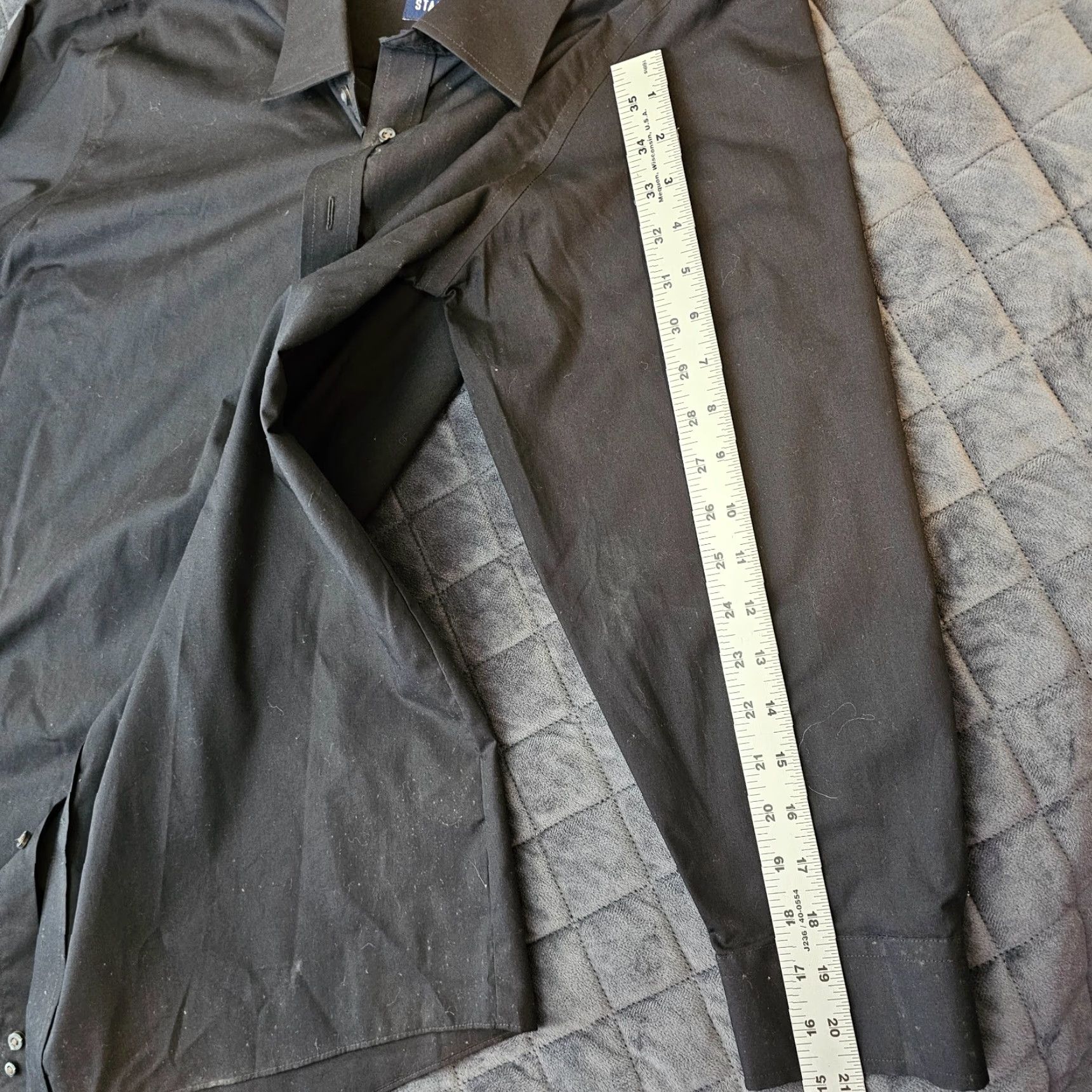 Stafford VINTAGE Stafford Button Up Shirt Travel Easy Care Black 17 32/33 Broadcloth Regular Men Dress Shirt Long Sleeve Collared Mens Size US XL / EU 56 / 4 - 7 Thumbnail