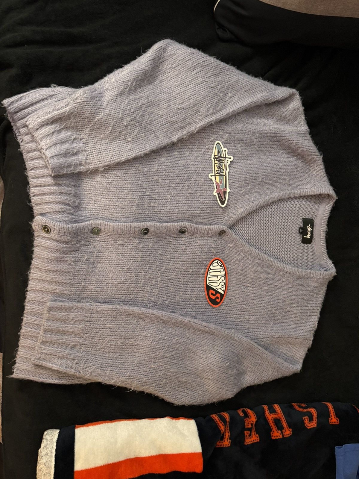 Stussy Stussy Brushed Cardigan ‘Lavender’ Size US M / EU 48-50 / 2 - 1 Thumbnail