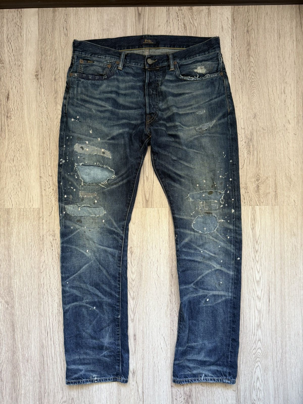 Polo Ralph Lauren Polo Ralph Lauren Varick Slim Straight Distressed Jeans Size US 34 / EU 50 - 1 Thumbnail