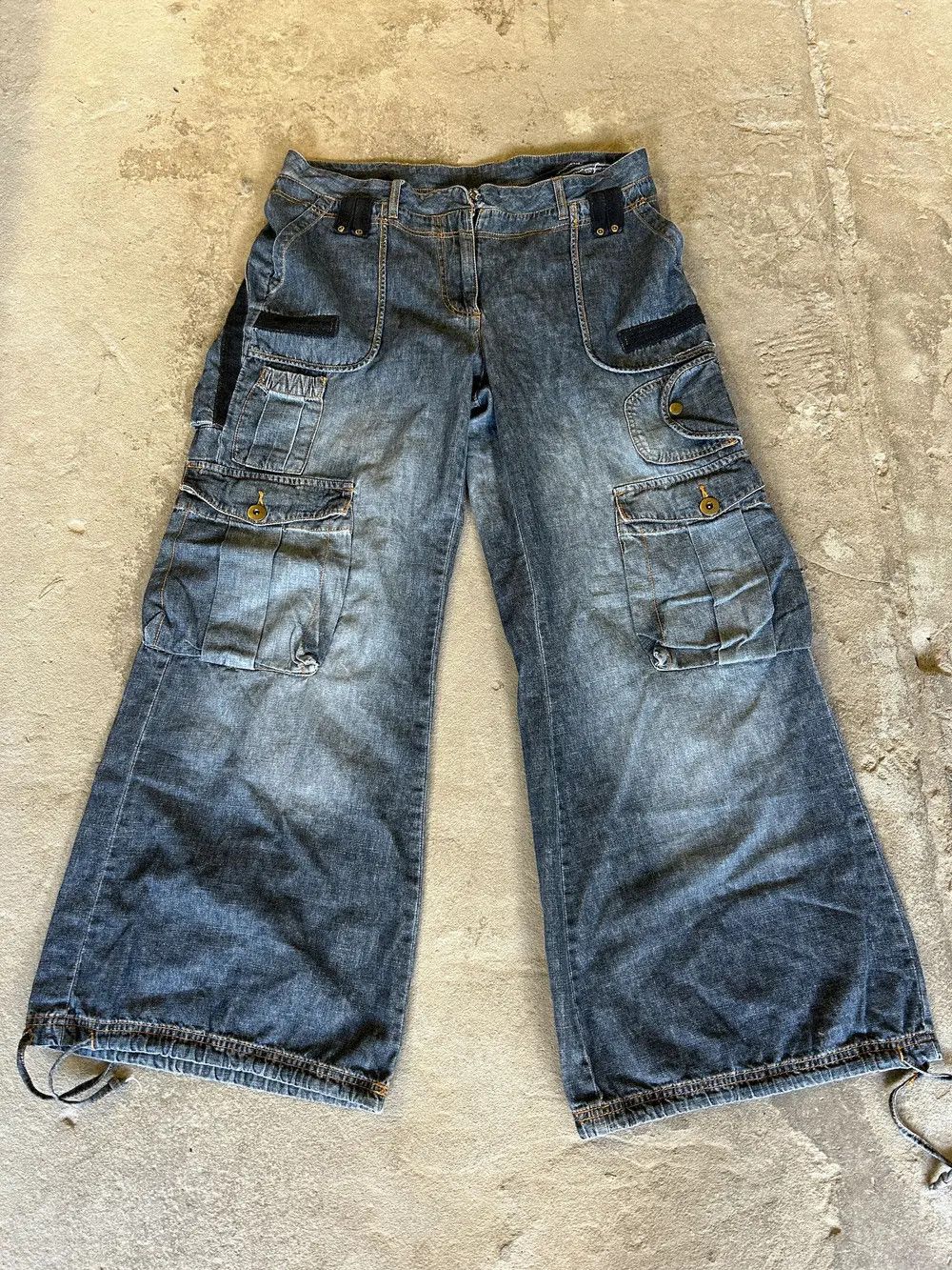 image of Archival Clothing x Hysteric Glamour Flared Junya Watanabe Balenciaga Style Distressed Jeans (Size 