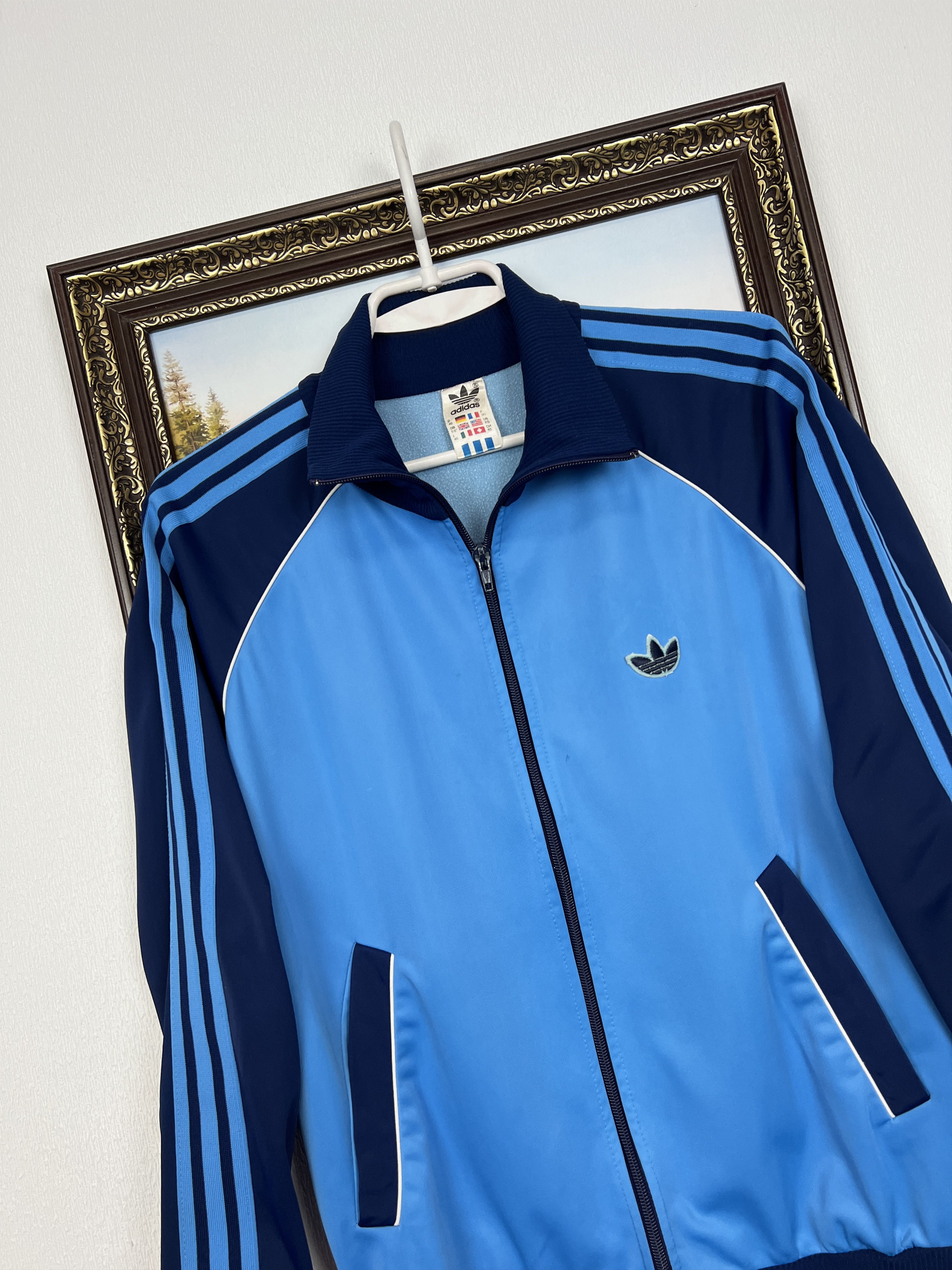 Adidas Vintage 80's West Germany Blue Nylon Jacket Track Top Size M / US 6-8 / IT 42-44 - 4 Thumbnail