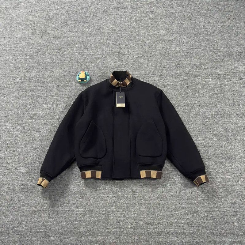 Fendi Fendi Black Wool Men's Jacket 0089 Size US M / EU 48-50 / 2 - 1 Thumbnail