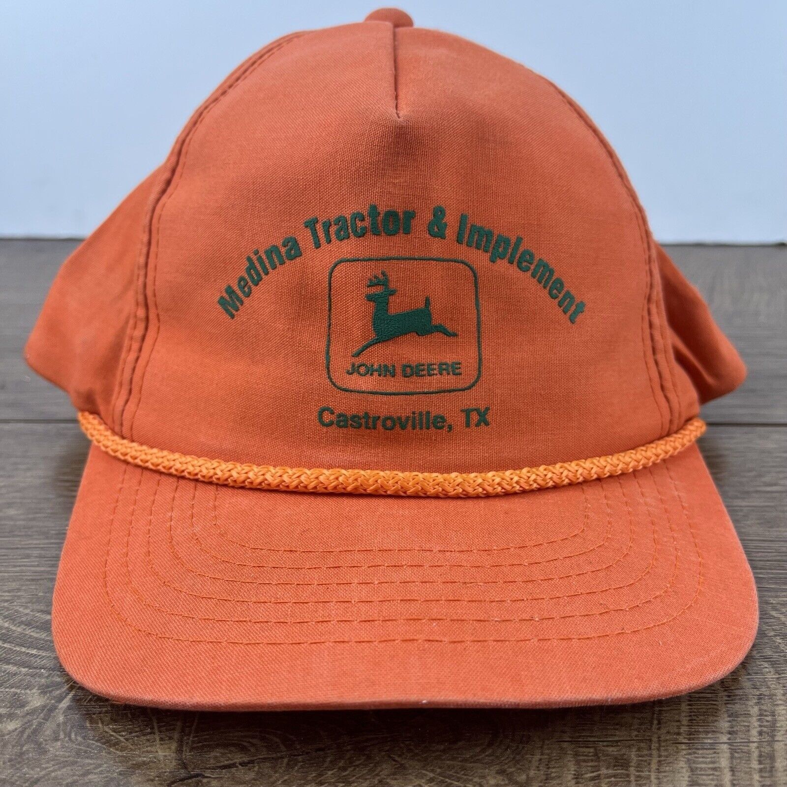John Deere Medina Tractor Implement Snapback Hat Orange Adjustable Hat Size ONE SIZE - 4 Thumbnail