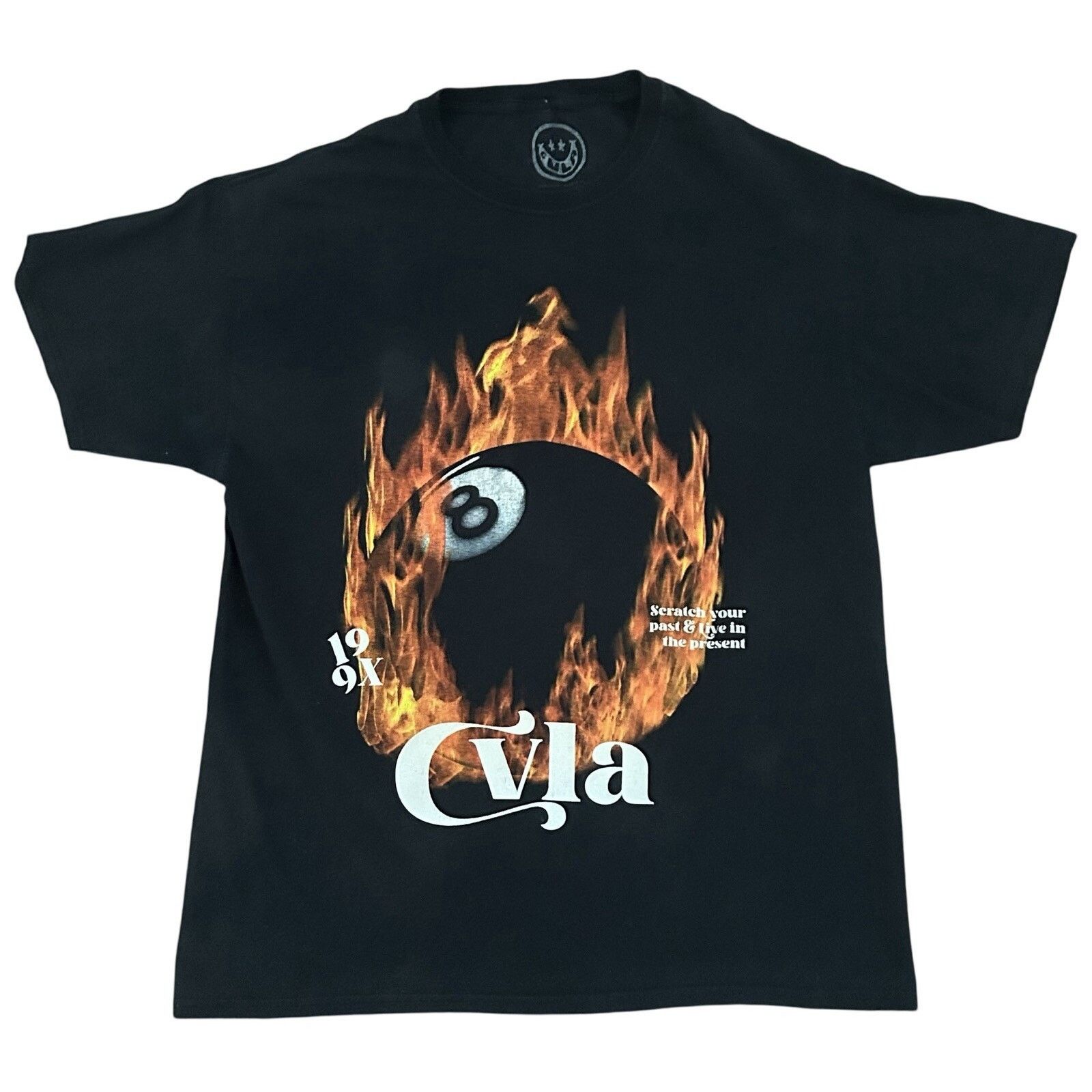 Other CVLA Mens Graphic Flaming 8 Ball Black T Shirt L Streetwear Size US L / EU 52-54 / 3 - 1 Thumbnail