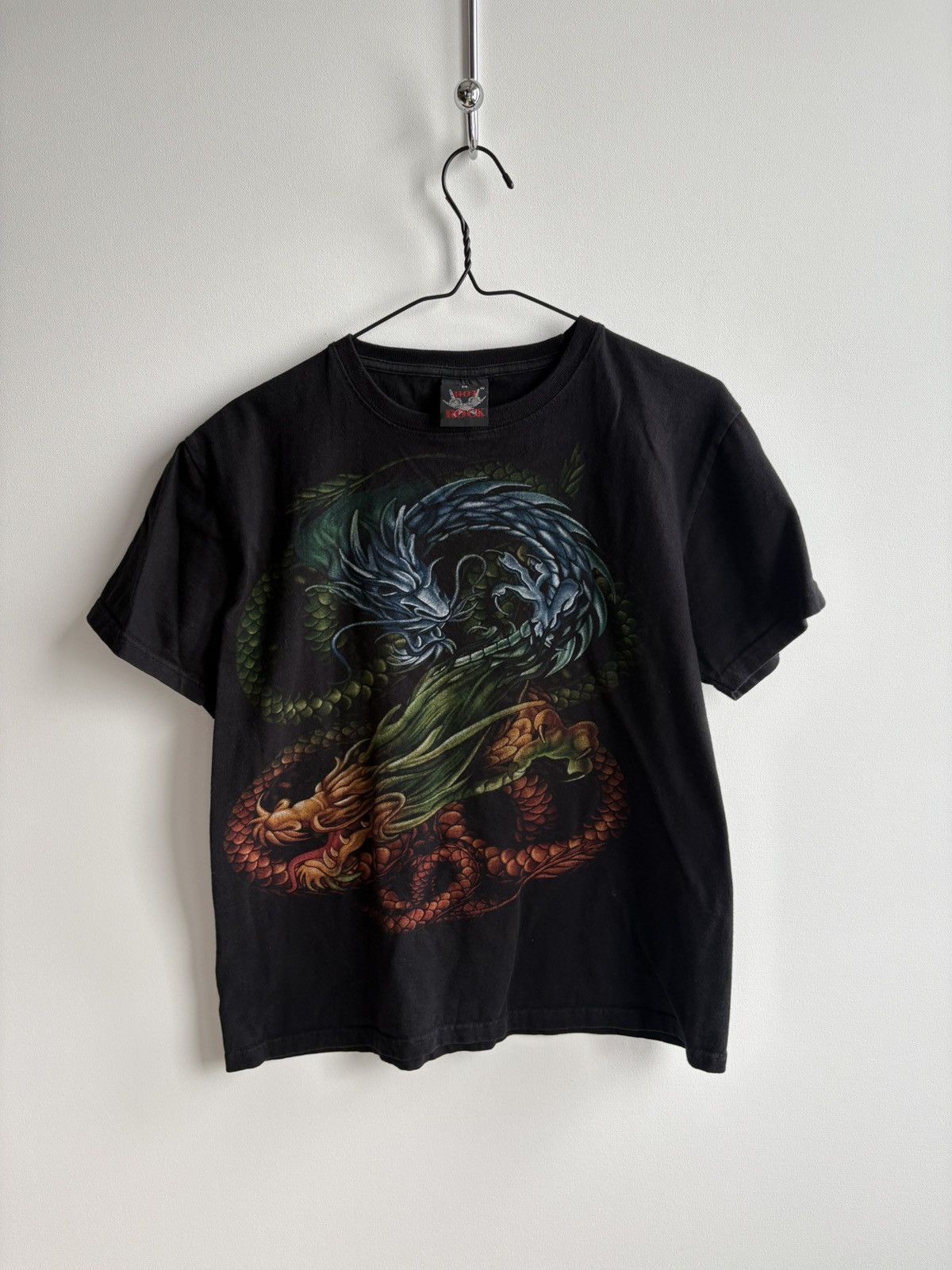 Vintage Vintage Hot Rock Dragon y2k Streetwear Faded Black T-shirt Size US S / EU 44-46 / 1 - 1 Thumbnail