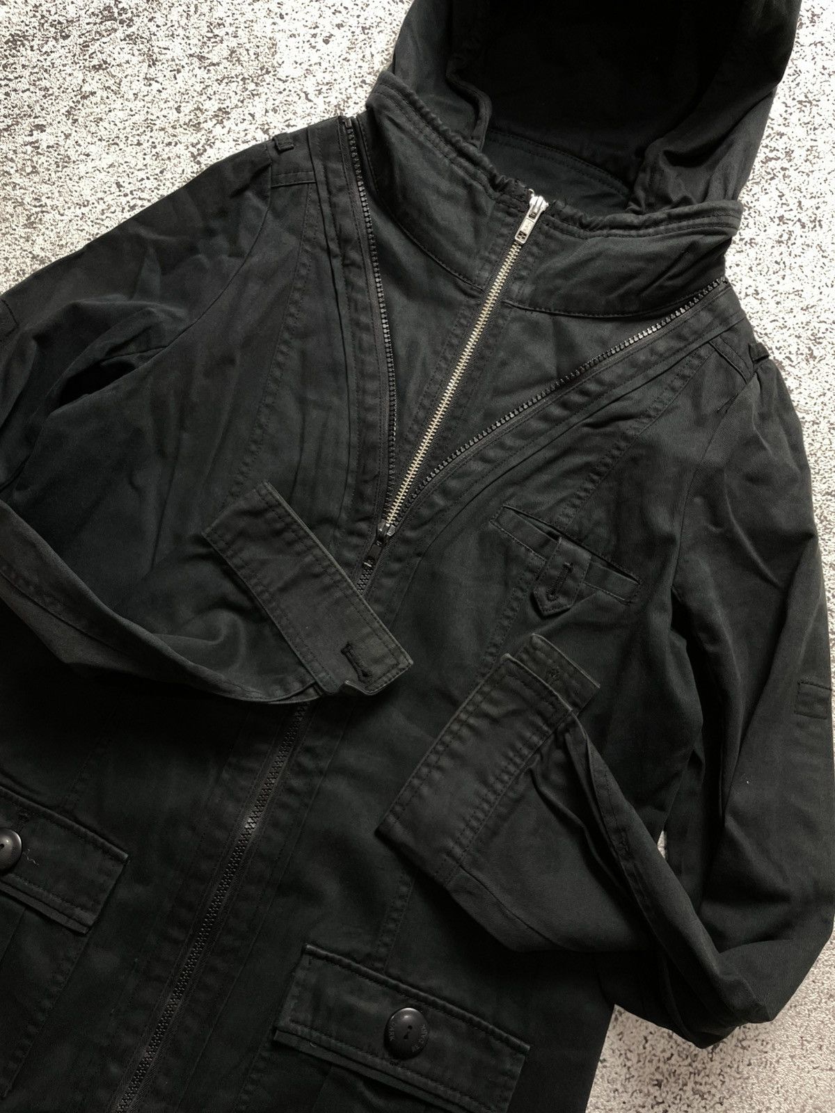 If Six Was Nine 2000s Re dark - Apocalypse 2way hooded Gothic Jacket Vkei Size US M / EU 48-50 / 2 - 6 Thumbnail