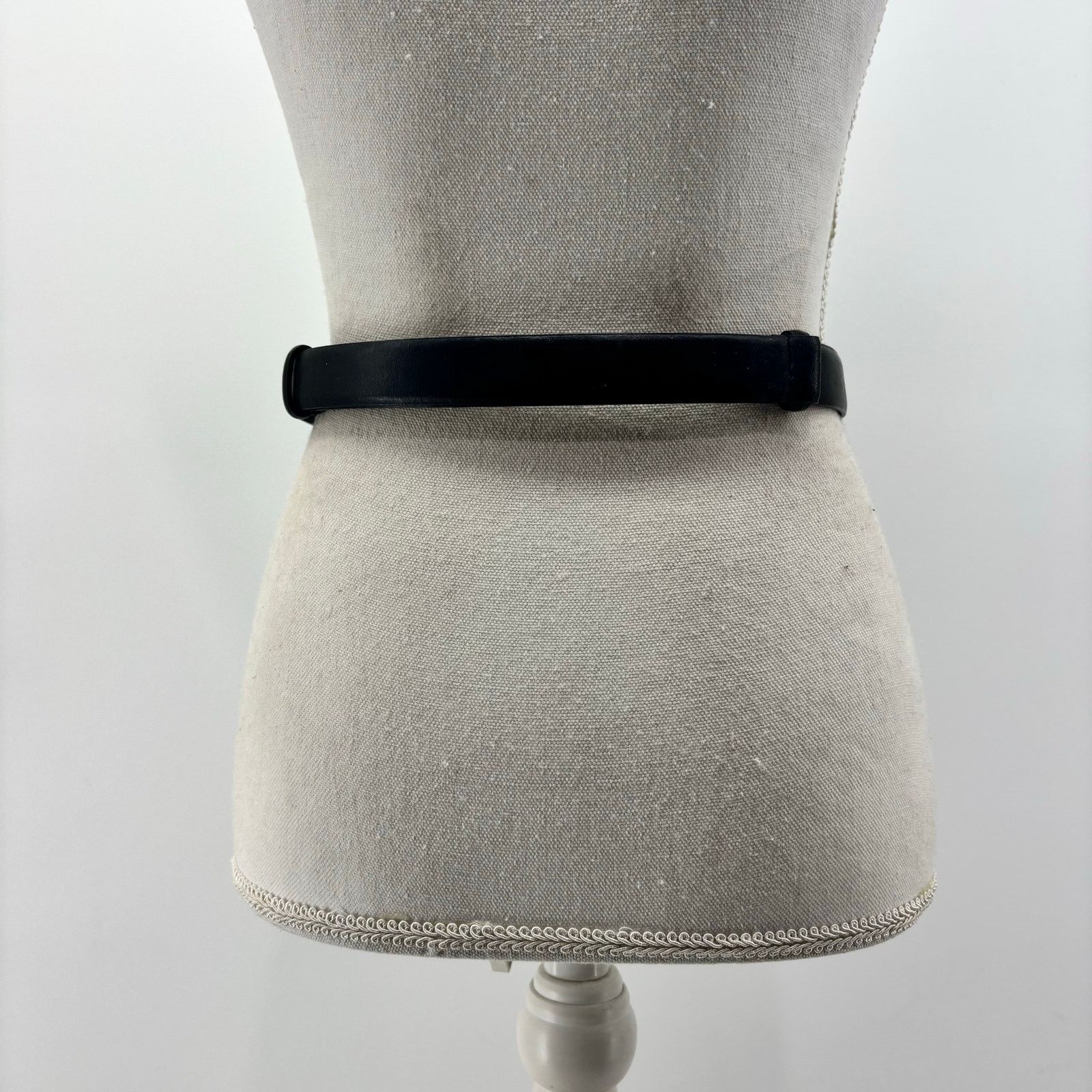 Other Chicos Womens Small Medium Black Leather Belt Circle Hook Size ONE SIZE - 4 Thumbnail