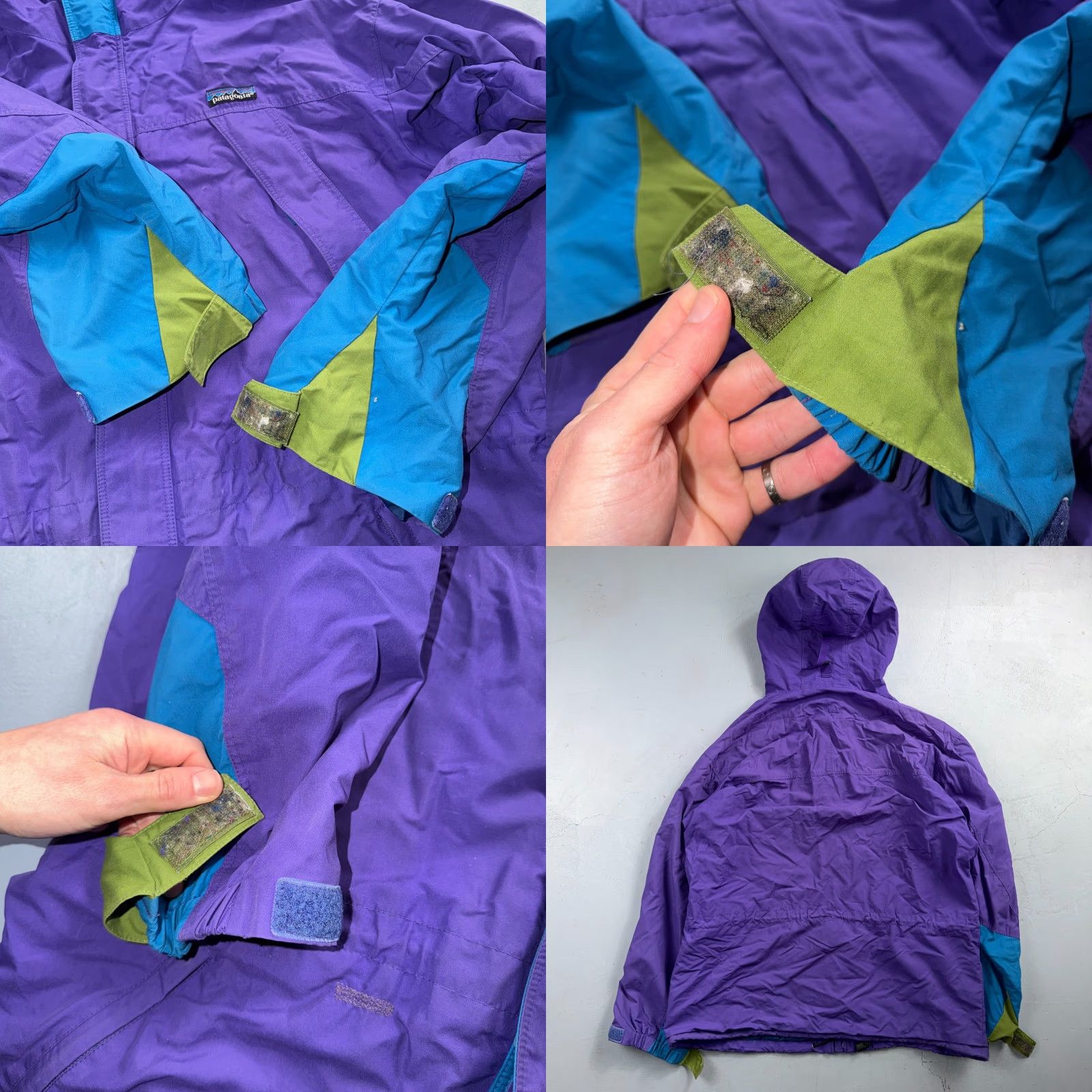 Patagonia VINTAGE Patagonia Hooded Jacket Mens L Purple Windbreaker 90s Rain Parka Zip Size US L / EU 52-54 / 3 - 9 Thumbnail