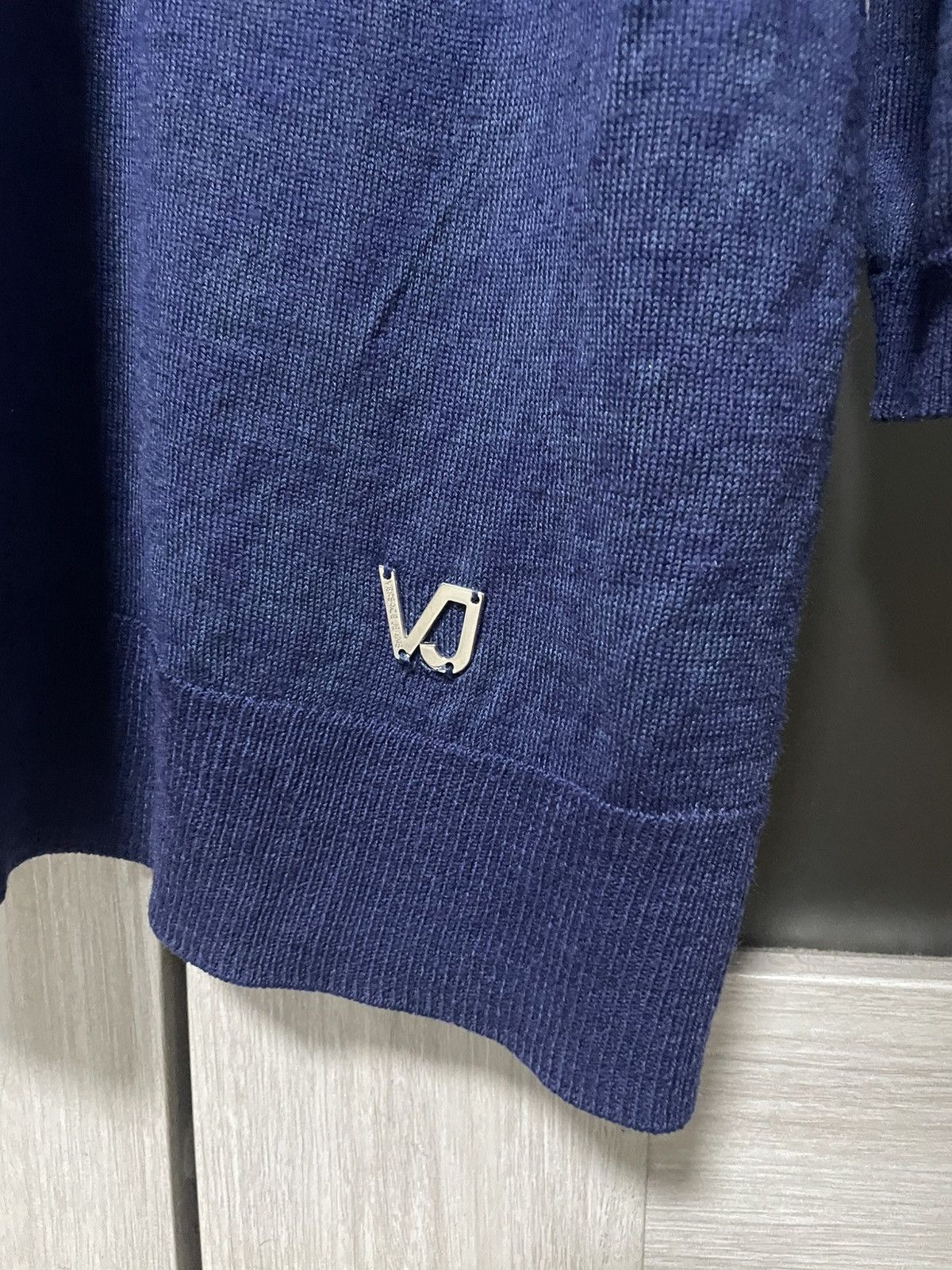 Versace × Versace Jeans Couture Versace Jeans Leopard Jacquard Longline Sweater Blue Tunic Size S / US 4 / IT 40 - 6 Thumbnail