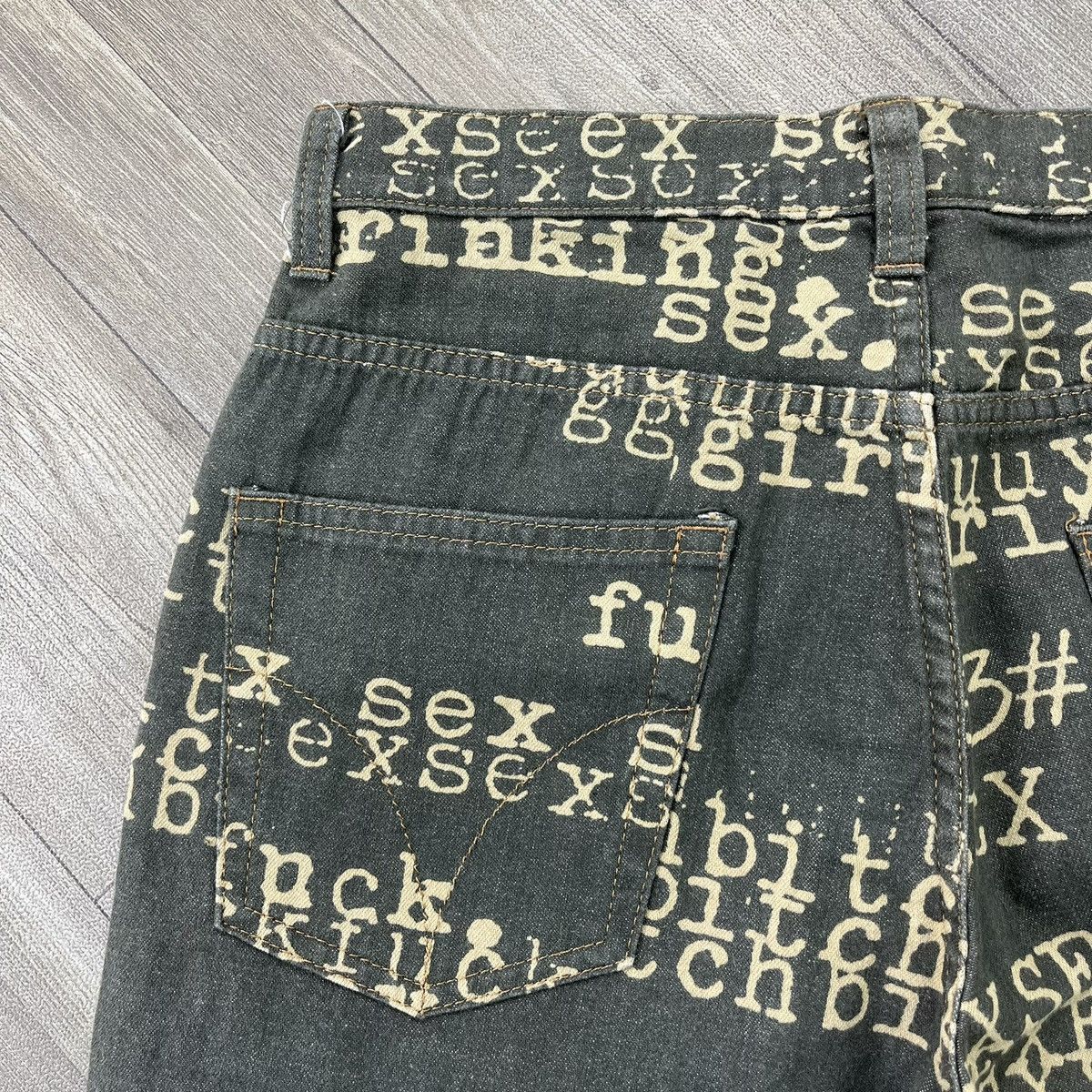 Hysteric Glamour Hysteric Glamour Sex Fuck Bitch Typewritter Flared Jeans Y2K Size US 28 / EU 44 - 12 Thumbnail