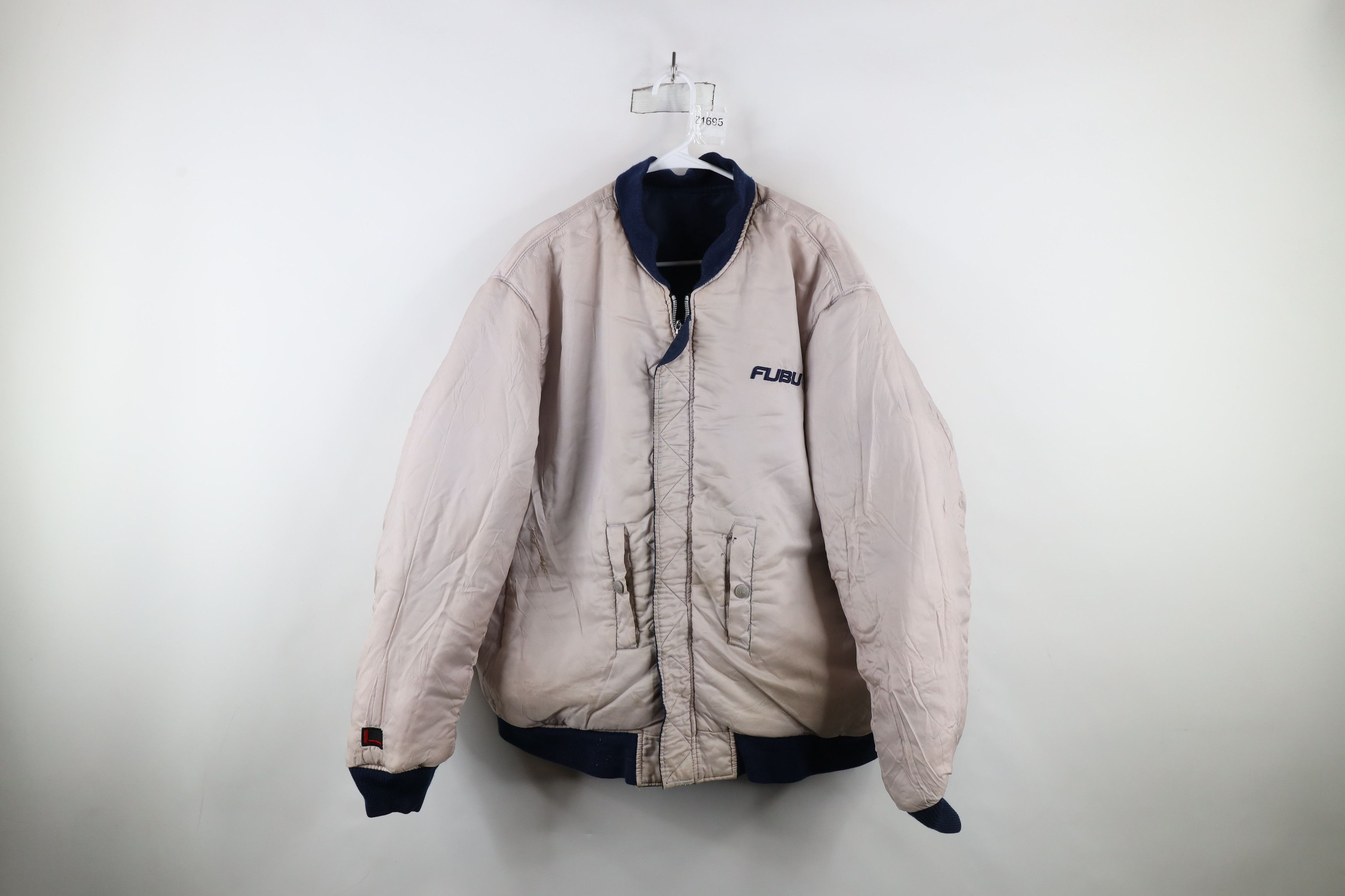 Fubu × Vintage Vintage 90s Fubu Spell Out Reversible Military Bomber Jacket Size US XL / EU 56 / 4 - 13 Thumbnail