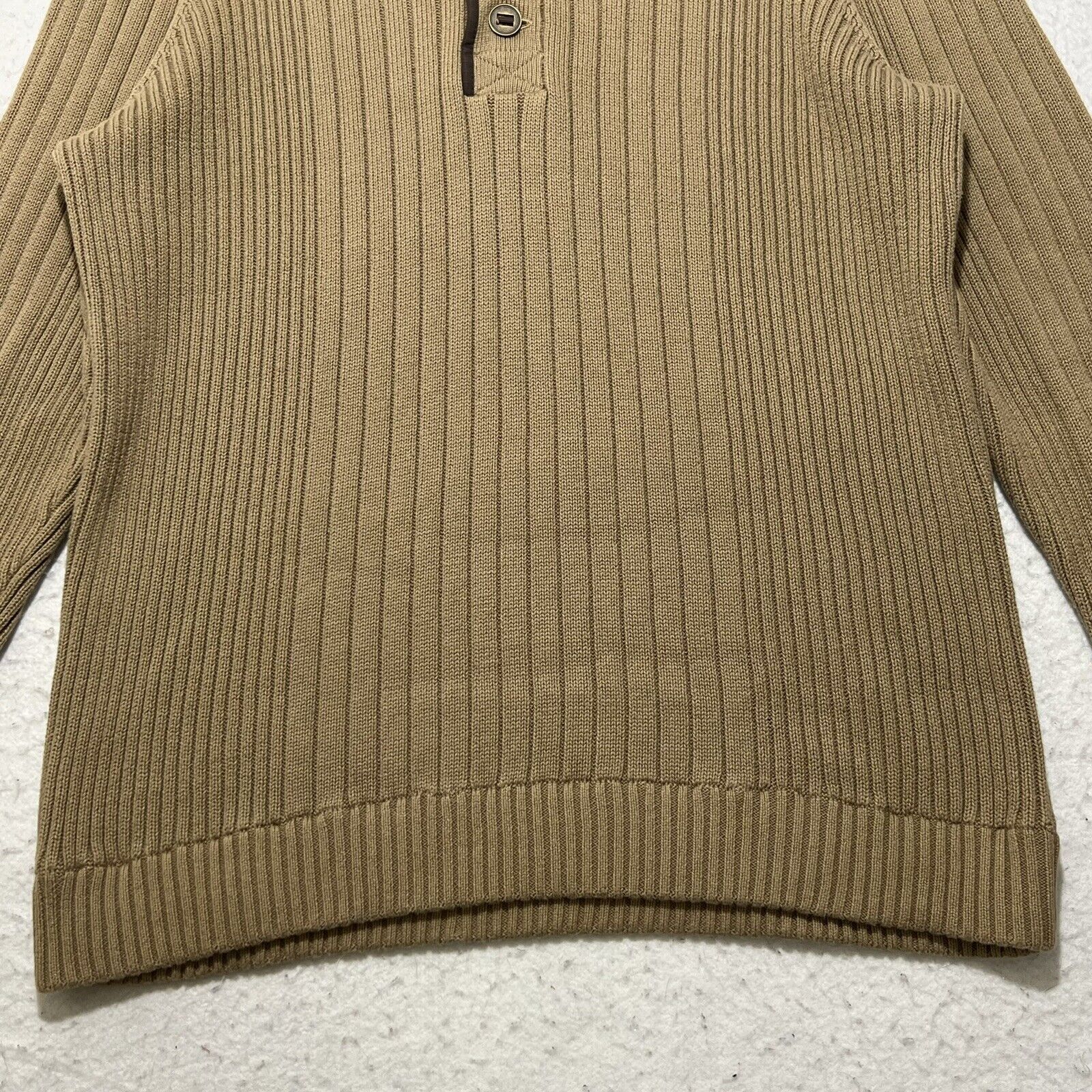Eddie Bauer Eddie Bauer Henley Sweater Heavyweight Ribbed Sweater Beige Size US XL / EU 56 / 4 - 4 Thumbnail