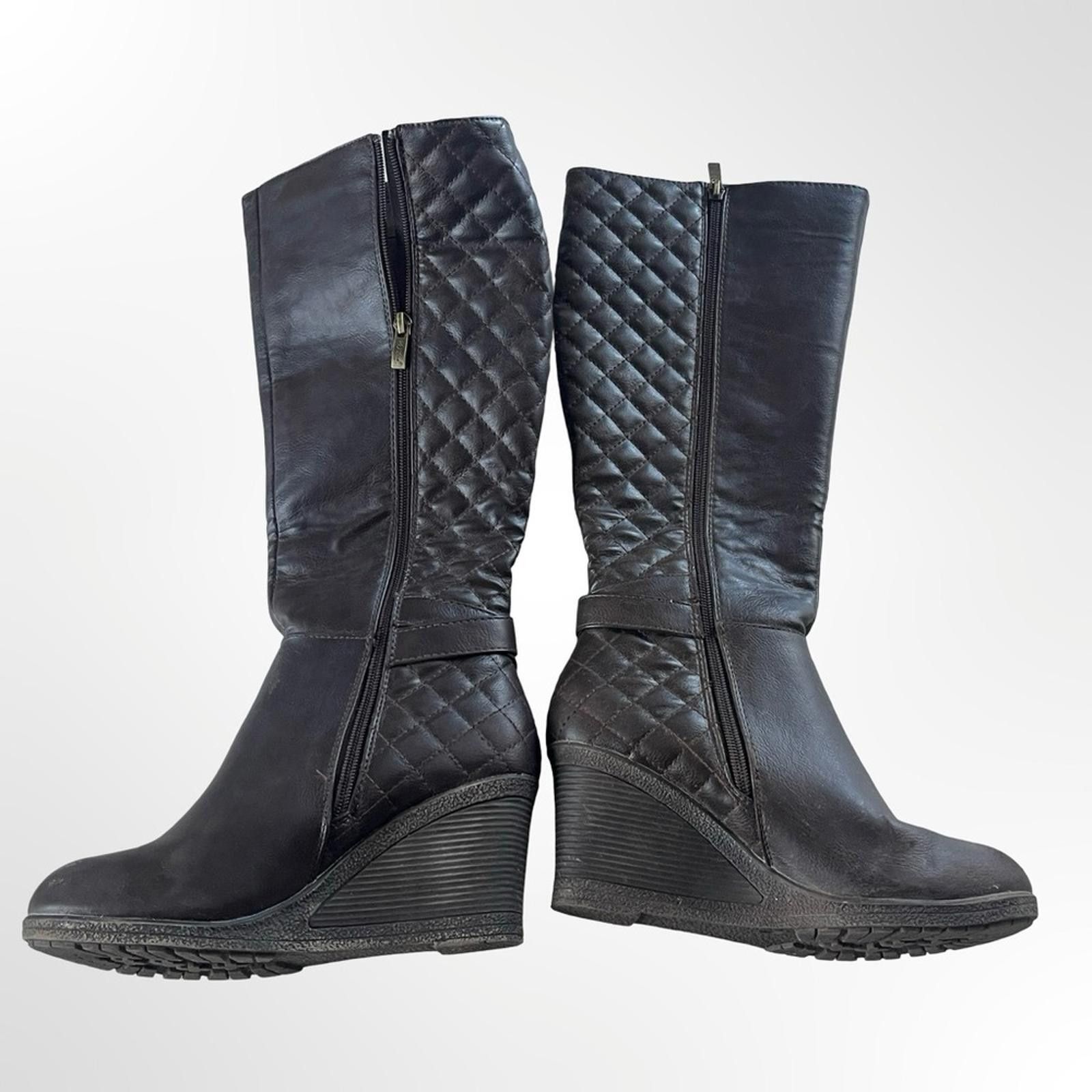 Other Vapose NY Brown Quilted Wedge Boots in size 8 Size US 8 / IT 38 - 1 Thumbnail