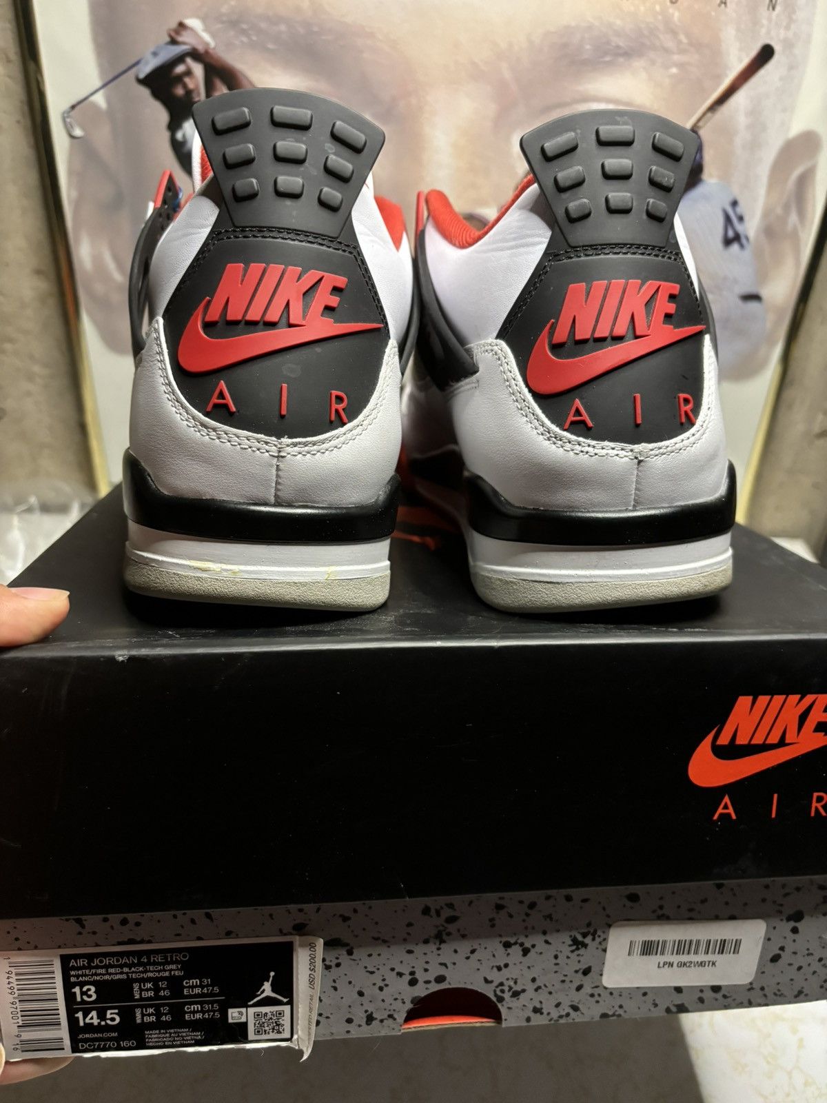 Jordan Brand Jordan Retro 4 “Fire Red” 2020 Size US 13 / EU 46 - 7 Thumbnail