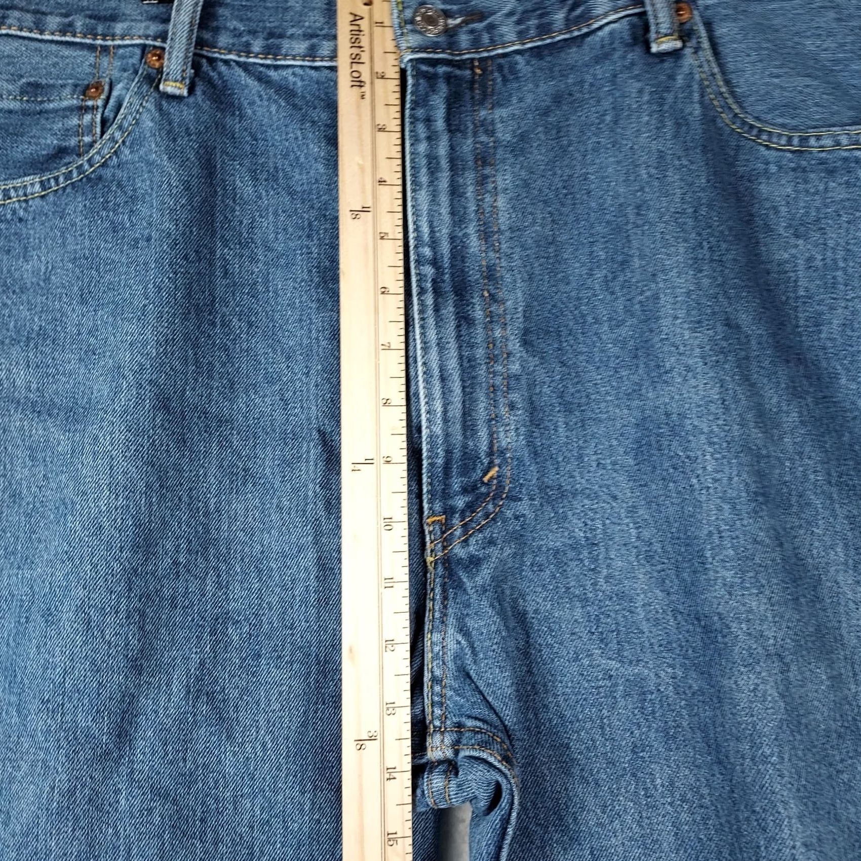 Levi's Levi's 505 Jeans Mens 44x34 Light Wash Straight Regular Fit Denim Pants Size US 44 / EU 60 - 6 Thumbnail