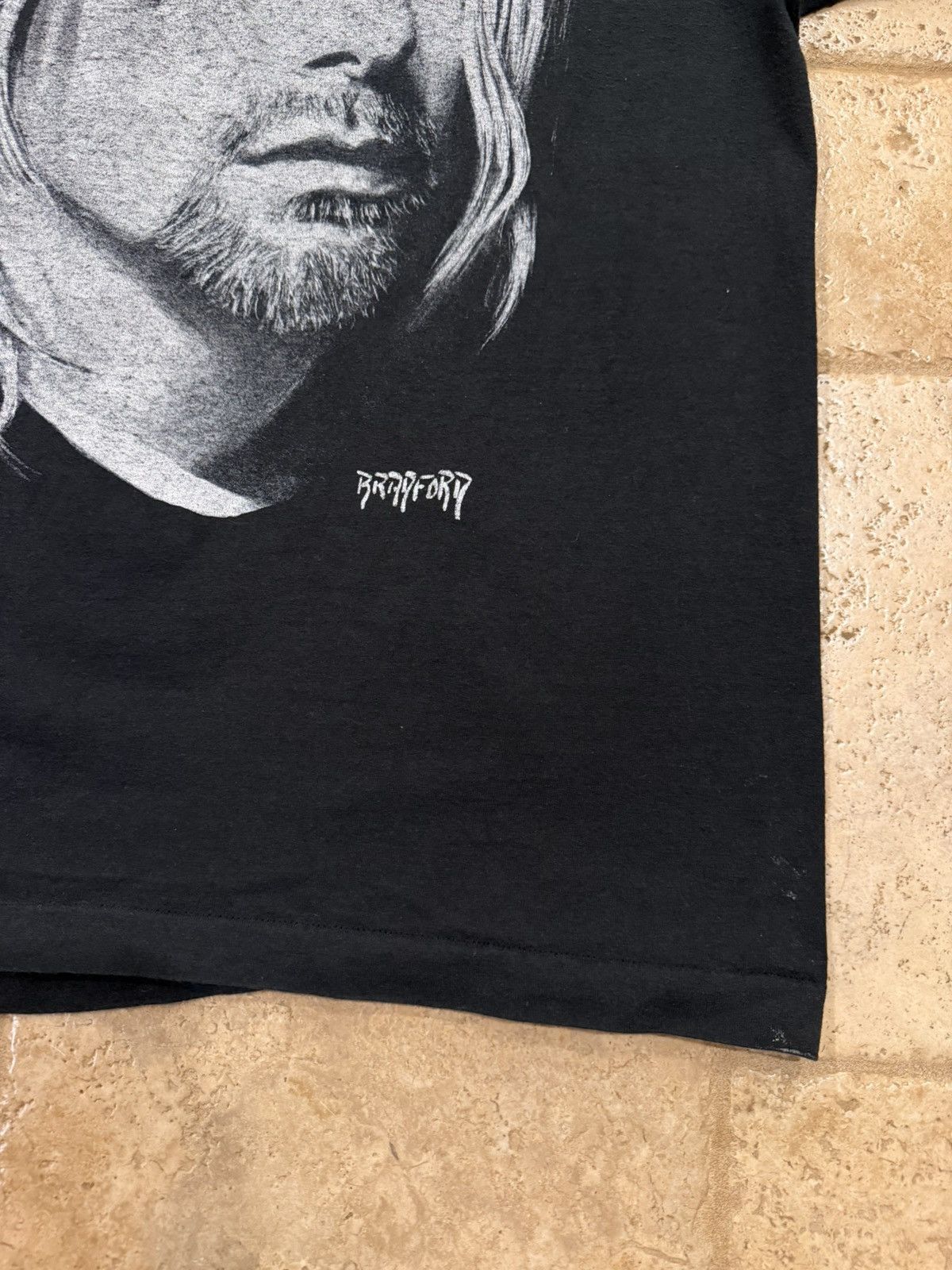 Vintage Vintage Kurt Cobain Nirvana Memorial Big Face / Patches Tee Size US XL / EU 56 / 4 - 12 Thumbnail