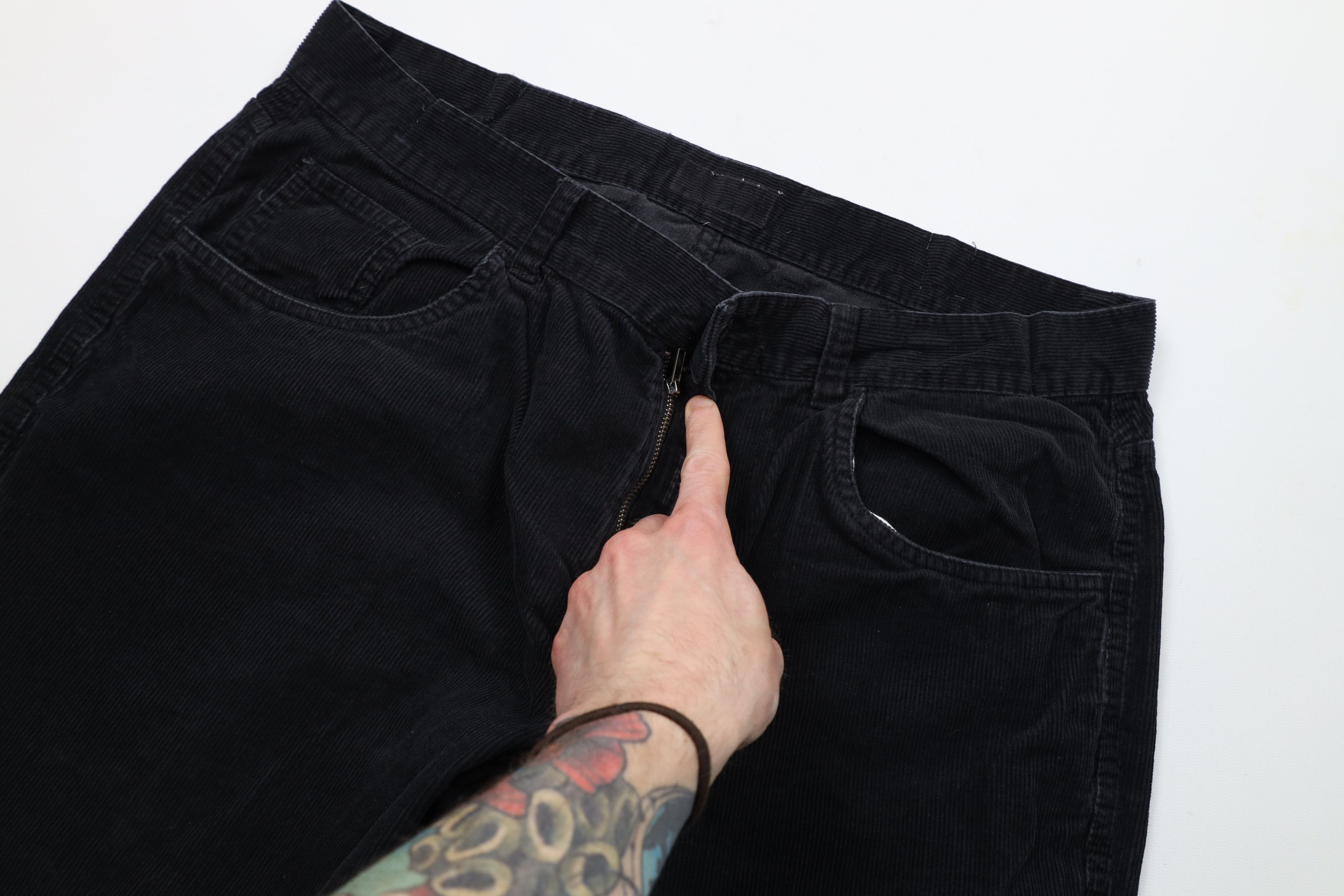Vintage Vintage 90s Streetwear Wide Leg Corduroy Chino Pants Black Size US 36 / EU 52 - 6 Thumbnail