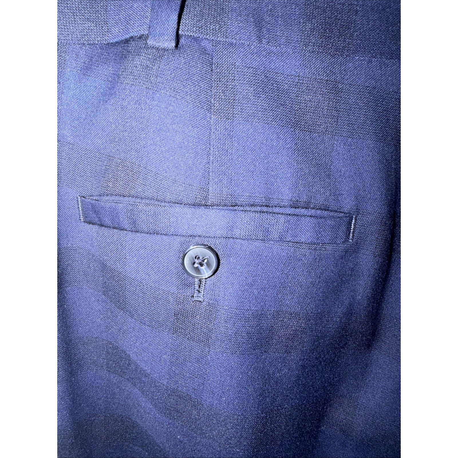 Jos. A. Bank Men's Premium Dress Pants 39x32 Blue Black Plaid Classic Fit Size US 39 - 14 Thumbnail