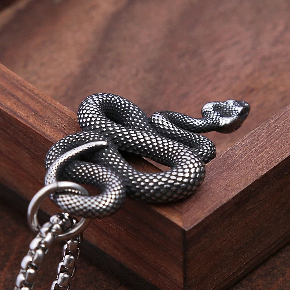 Vintage Fashion Retro Gothic Snake Necklace Size ONE SIZE - 4 Thumbnail