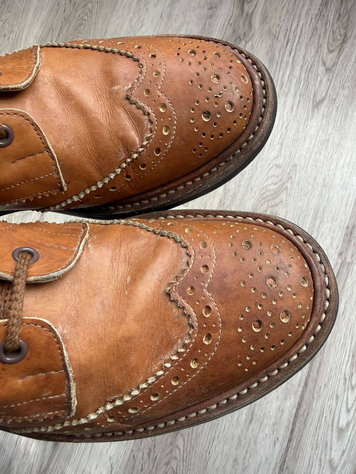 Tricker's Vintage Tricker’s Stow Country Brogue Boots Brown Leather Size US 8 / EU 41 - 5 Thumbnail