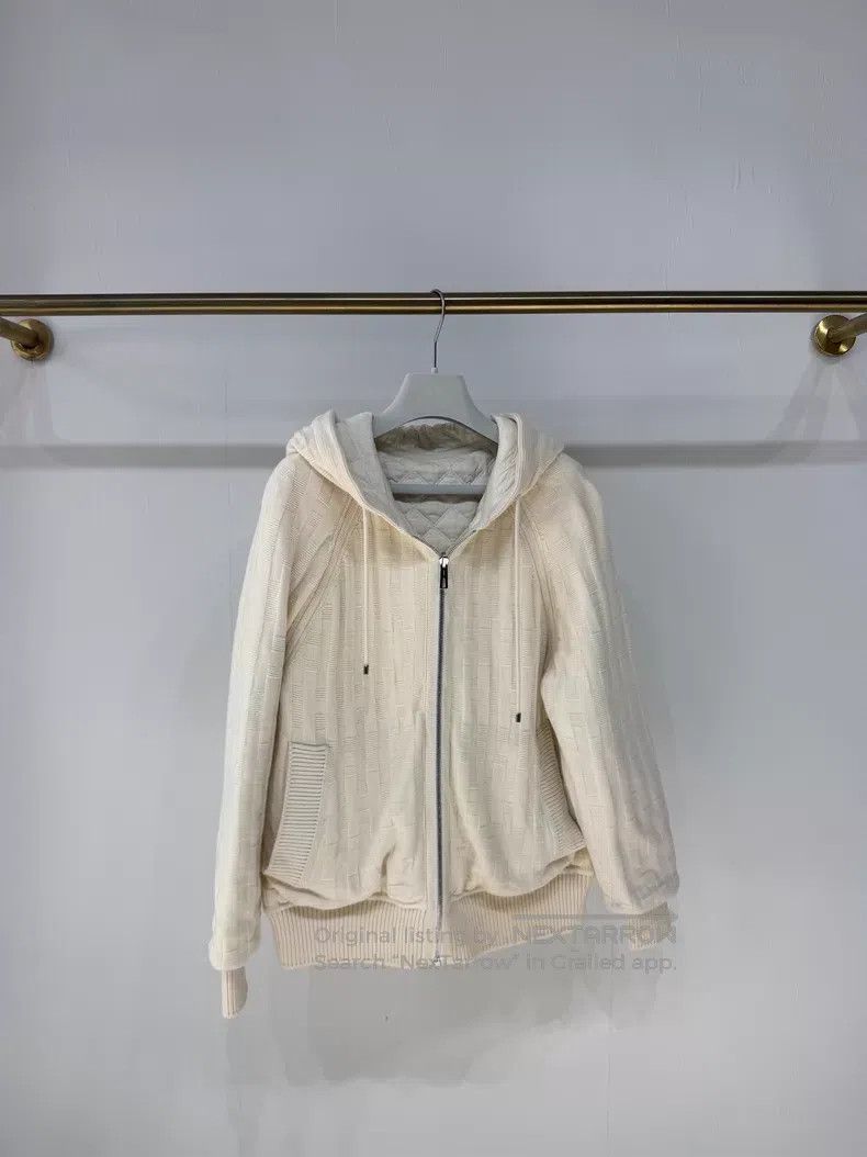 Hermes Hermes Cream white H logo full logo wool double-sided coat Size XXS / US 00 / IT 34 - 1 Thumbnail