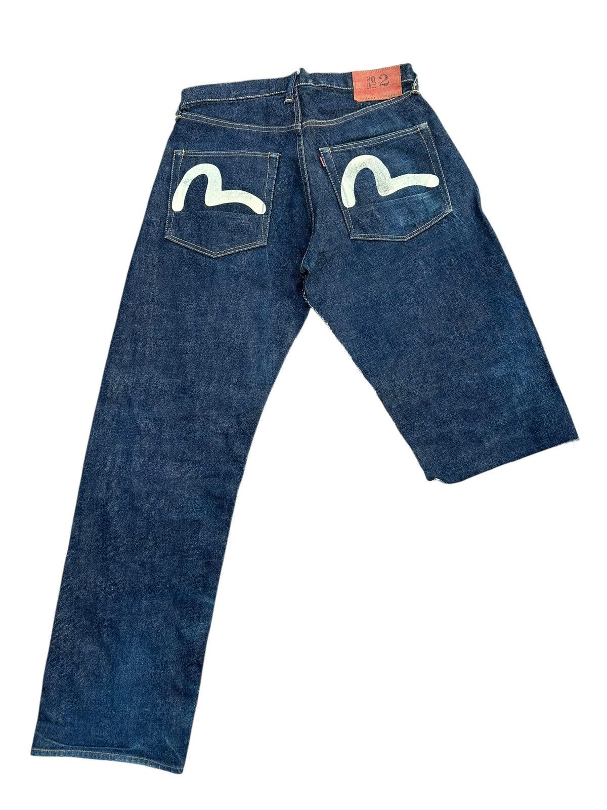 Kapital VINTAGE EVISU SELVEDGE THRASHED DENIM JEANS Size US 32 / EU 48 - 7 Thumbnail
