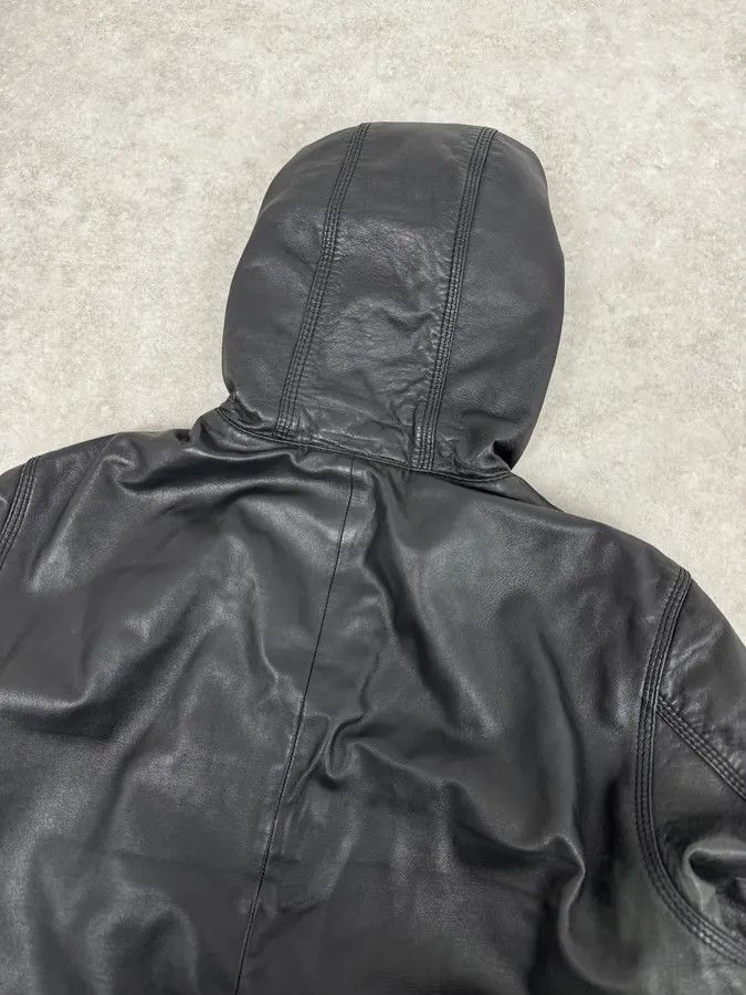 Diesel 2000s Diesel Black Mafia Leather Hooded Jacket Size US M / EU 48-50 / 2 - 6 Thumbnail