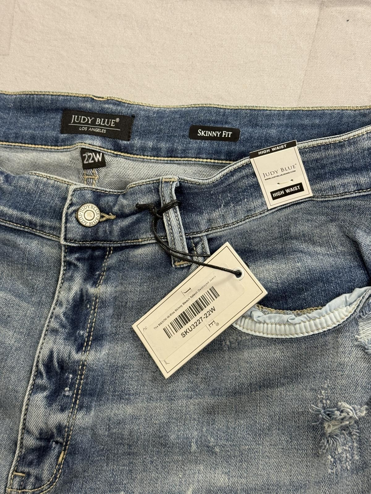 Other Judy Blue Jeans Mason Hi-Rise Skinny Destroyed NWT Size 22W Size 42" / US 20 - 5 Thumbnail