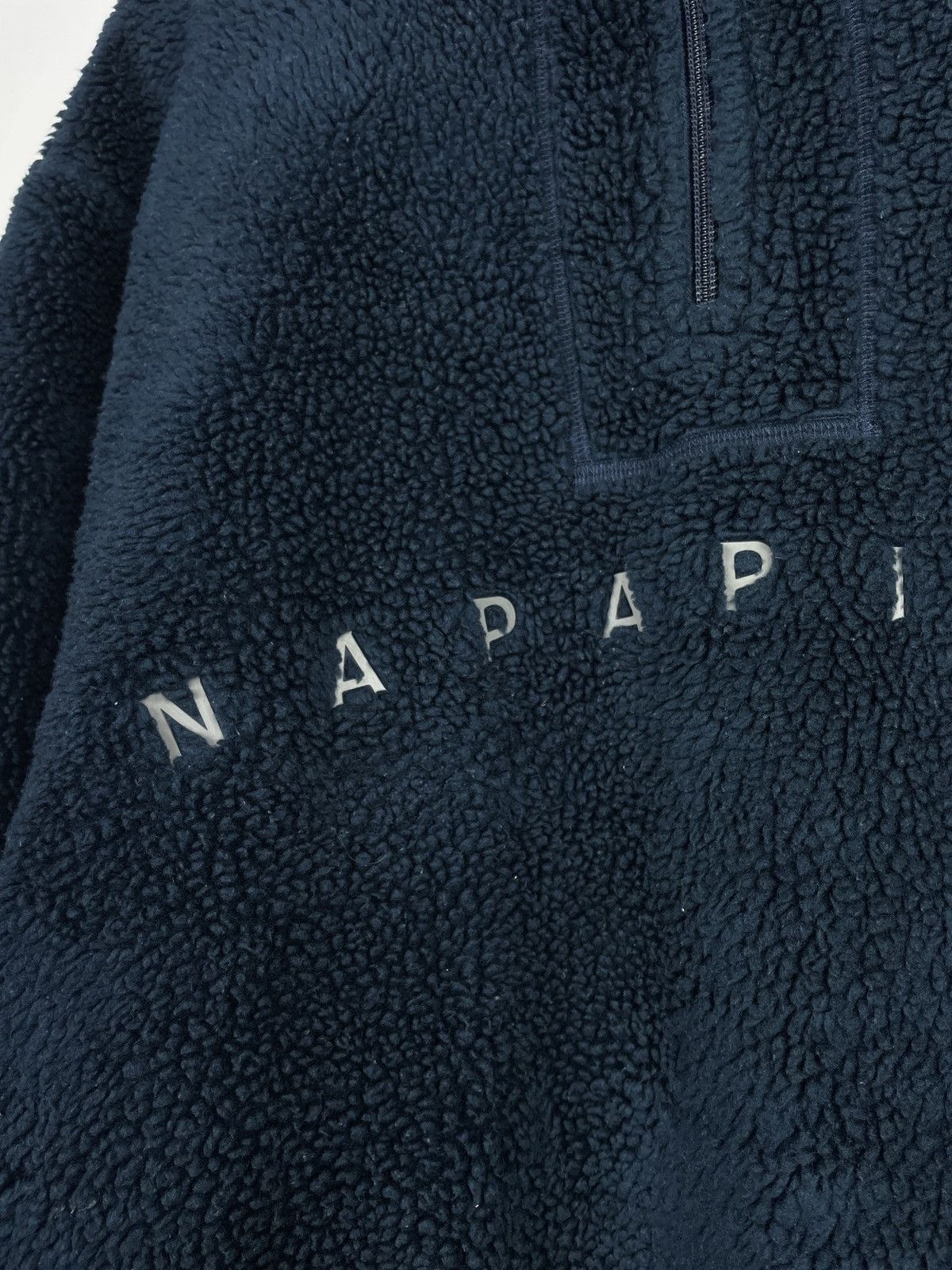 Napapijri Napapijri Fleece Sherpa Jacket 1/4 Zip Pullover Big Logo Size US L / EU 52-54 / 3 - 7 Thumbnail