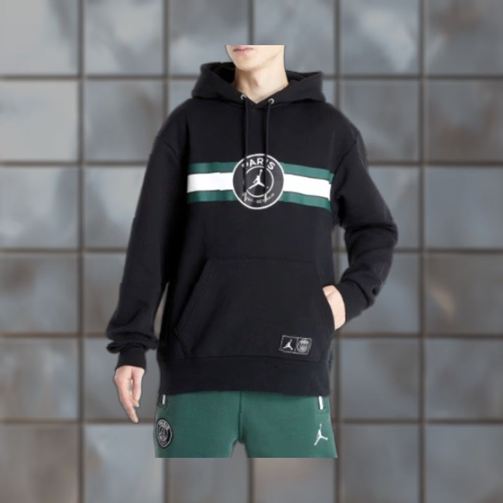 Jordan Brand Air Jordan PSG Paris Saint Germain FC Football Club Soccer Black Fleece Pullover Hoodie SM Men S Pullover Hoodie Black Soccer Brand Jordan PSG Size US S / EU 44-46 / 1 - 1 Thumbnail