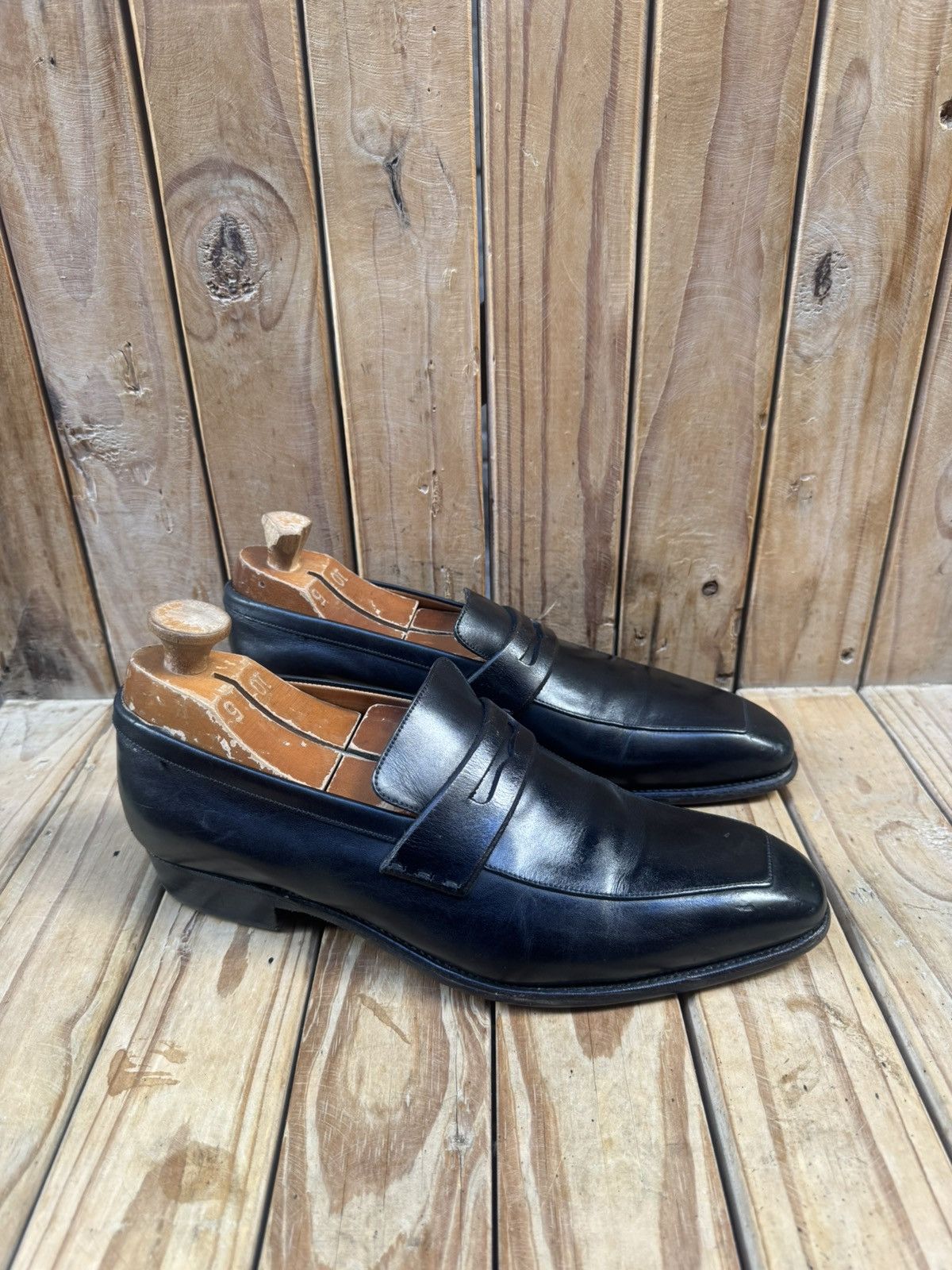 J.M. Weston J.M Weston Men’s Penny black Leather Loafers Sz Uk 8 E US 9 Size US 9 / EU 42 - 2 Thumbnail