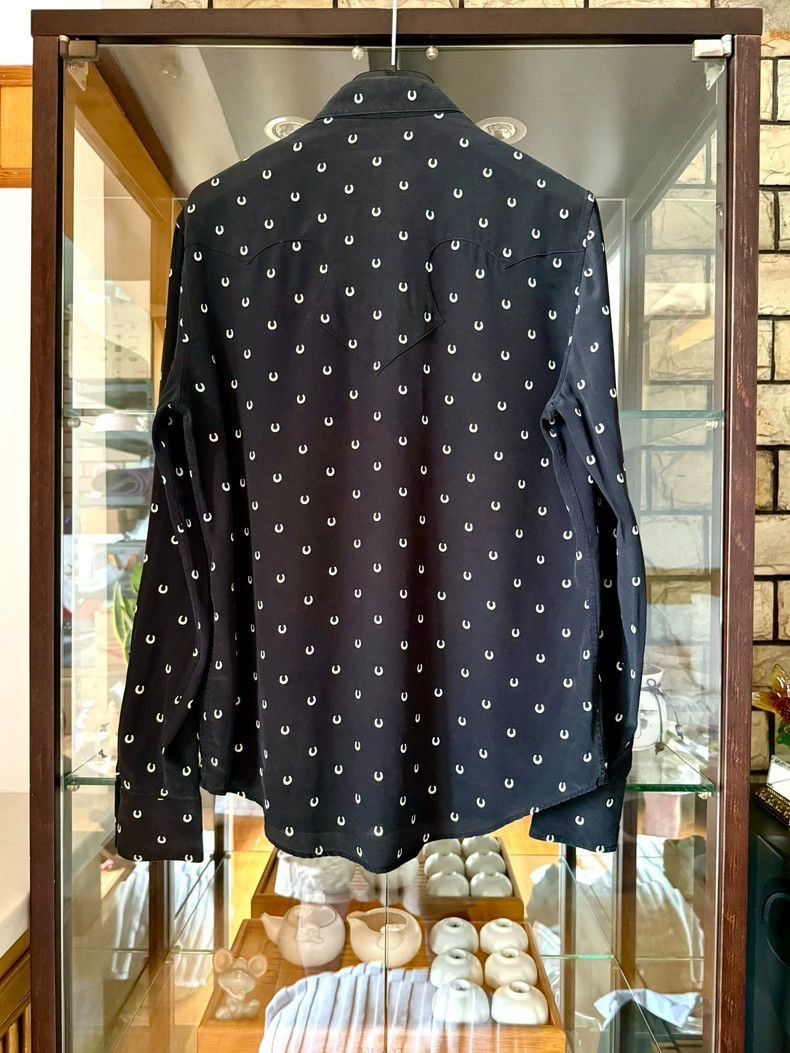 Saint Laurent Paris Saint Laurent Paris Saint Laurent Silk Shirt with Double P Size US S / EU 44-46 / 1 - 5 Thumbnail