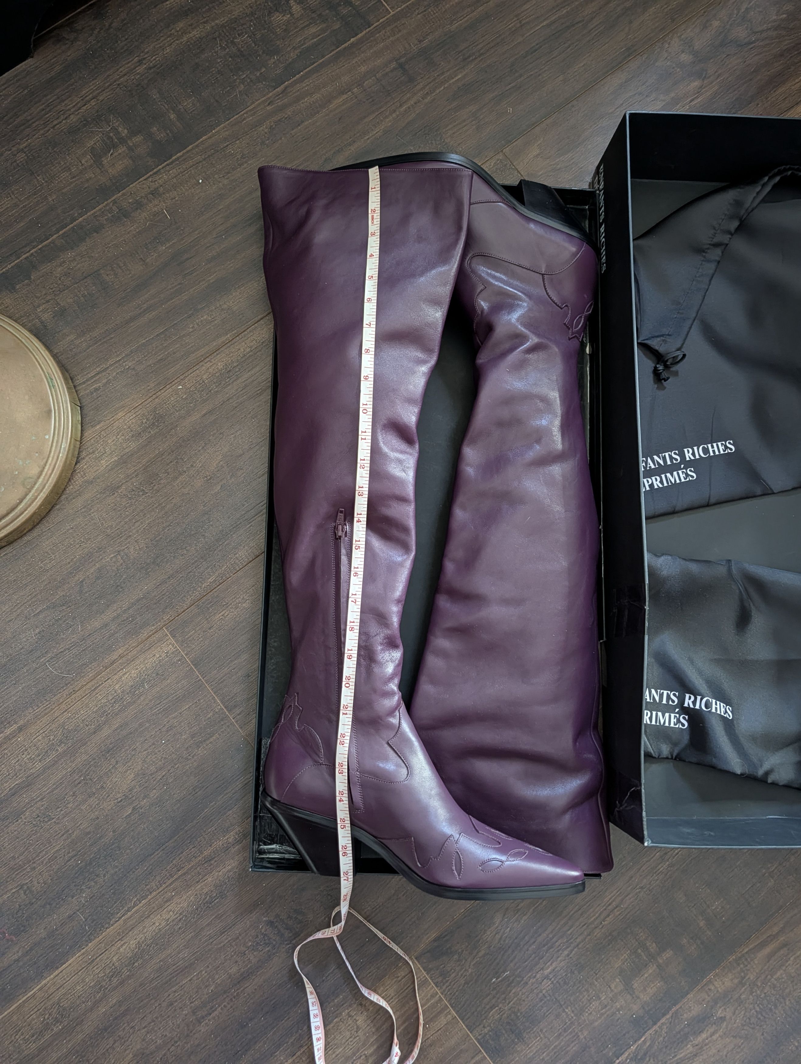 Enfants Riches Deprimes CRAZY RARE Midnight Cowboy Boots Eggplant Knee High 42 Size US 9 / EU 42 - 13 Thumbnail