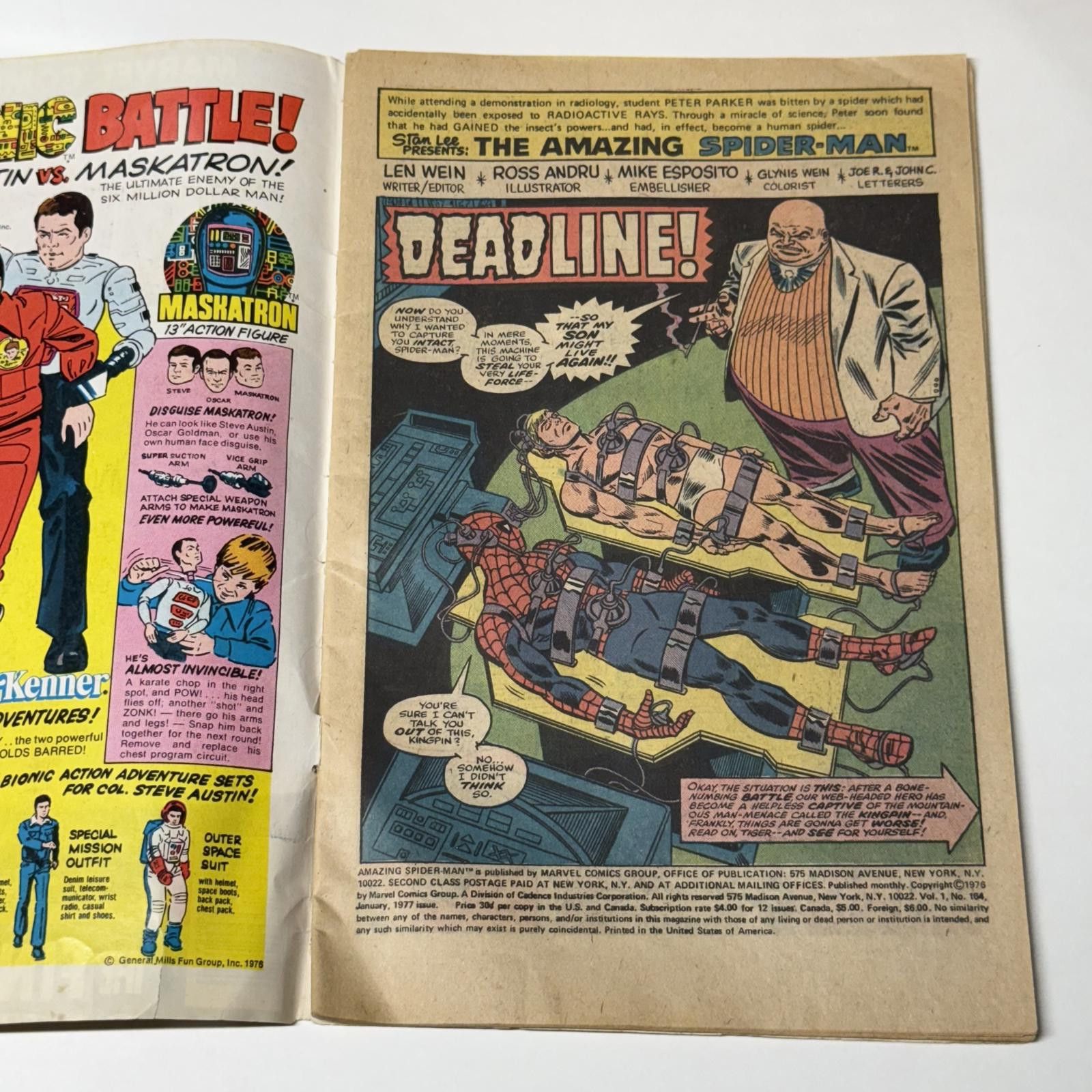 Marvel Comics VTG Marvel The Amazing Spider-Man #164 JAN 1977 KINGPIN VG+ Size ONE SIZE - 6 Thumbnail