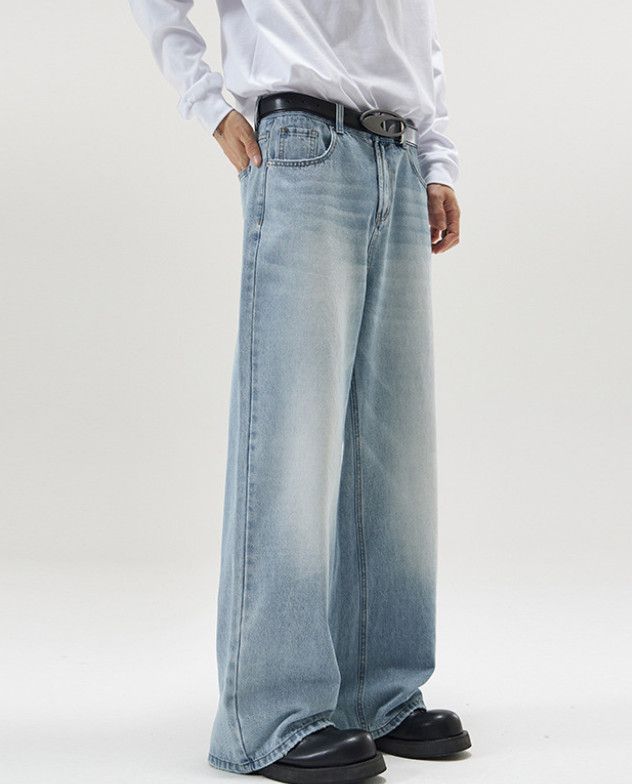Japanese Brand American-style oversized loose straight-leg flared jeans Size US 32 / EU 48 - 3 Thumbnail
